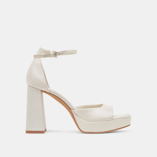 Dolce Vita PANDRO WIDE HEELS WHITE SATIN
 – Dolce Vita