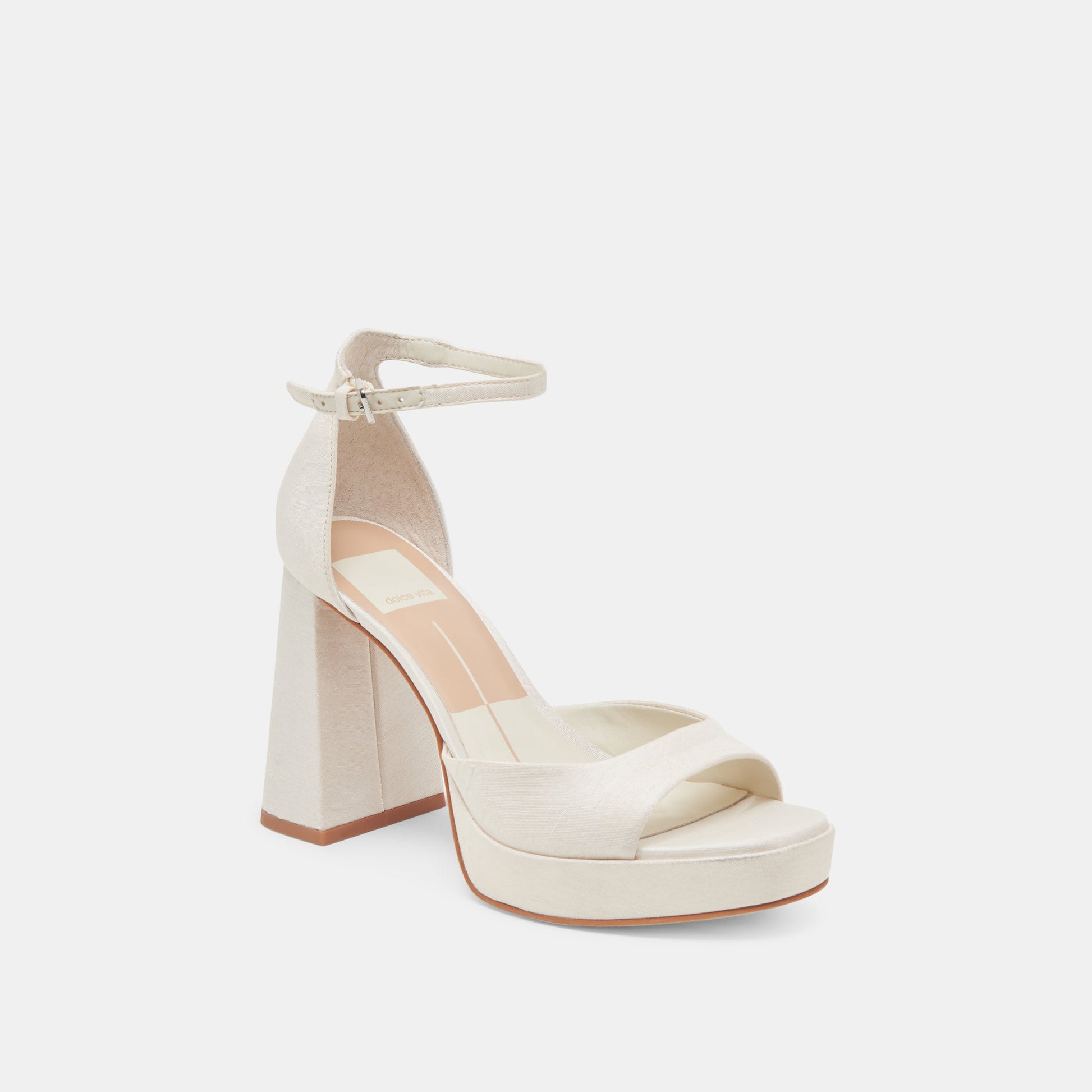 Dolce Vita PANDRO WIDE HEELS WHITE SATIN
 – Dolce Vita