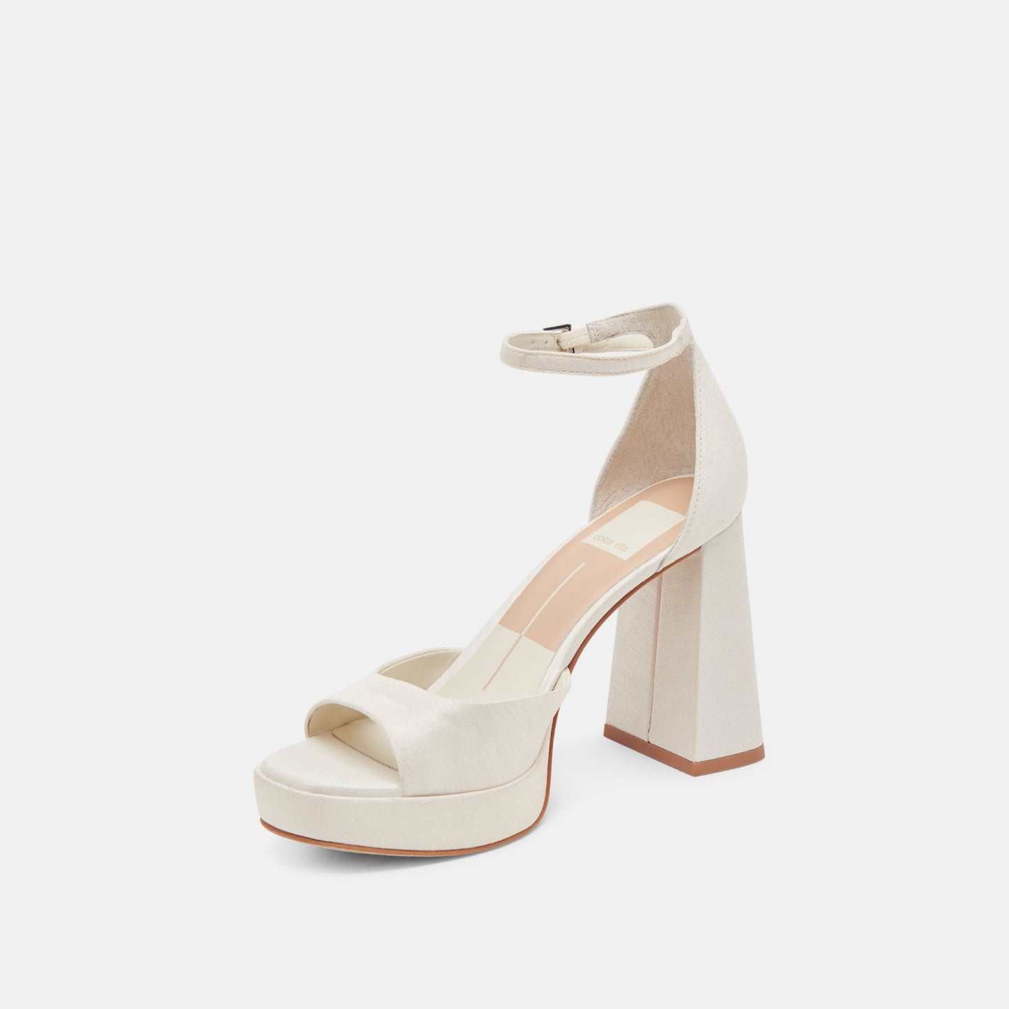 Dolce Vita PANDRO WIDE HEELS WHITE SATIN
 – Dolce Vita