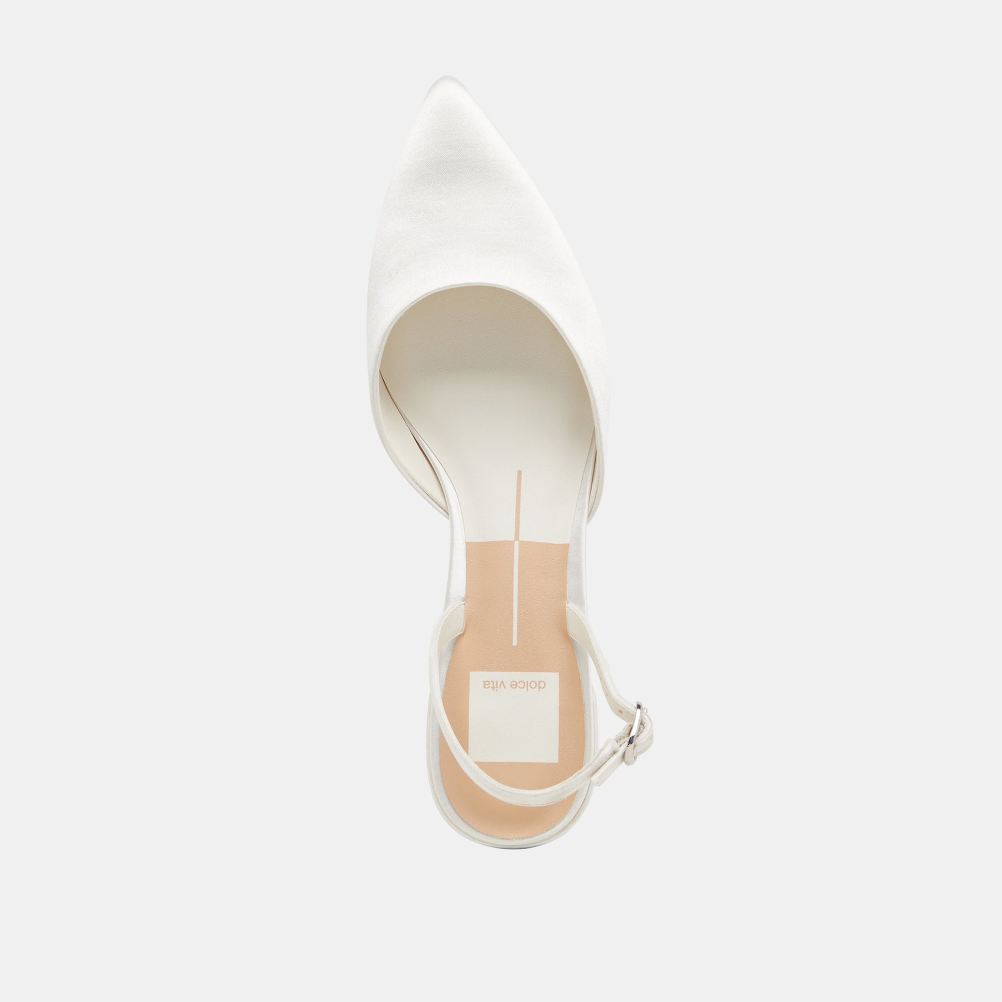 Dolce Vita Carel Wide True White Satin Heels
