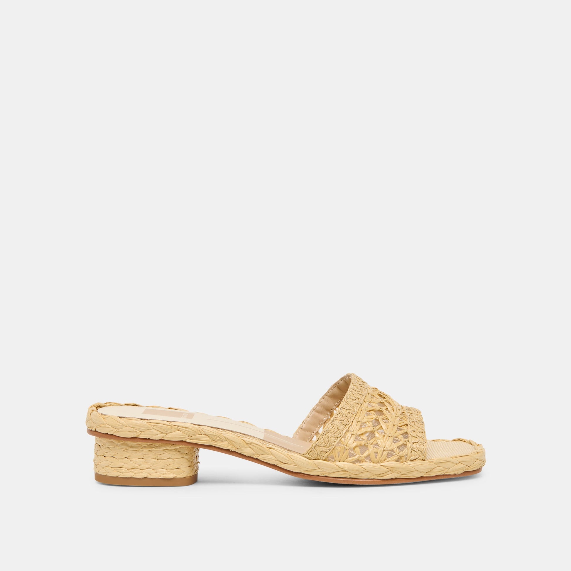 Dolce Vita Dixi Wide Lt Natural Cross Hatch Raffia Sandals