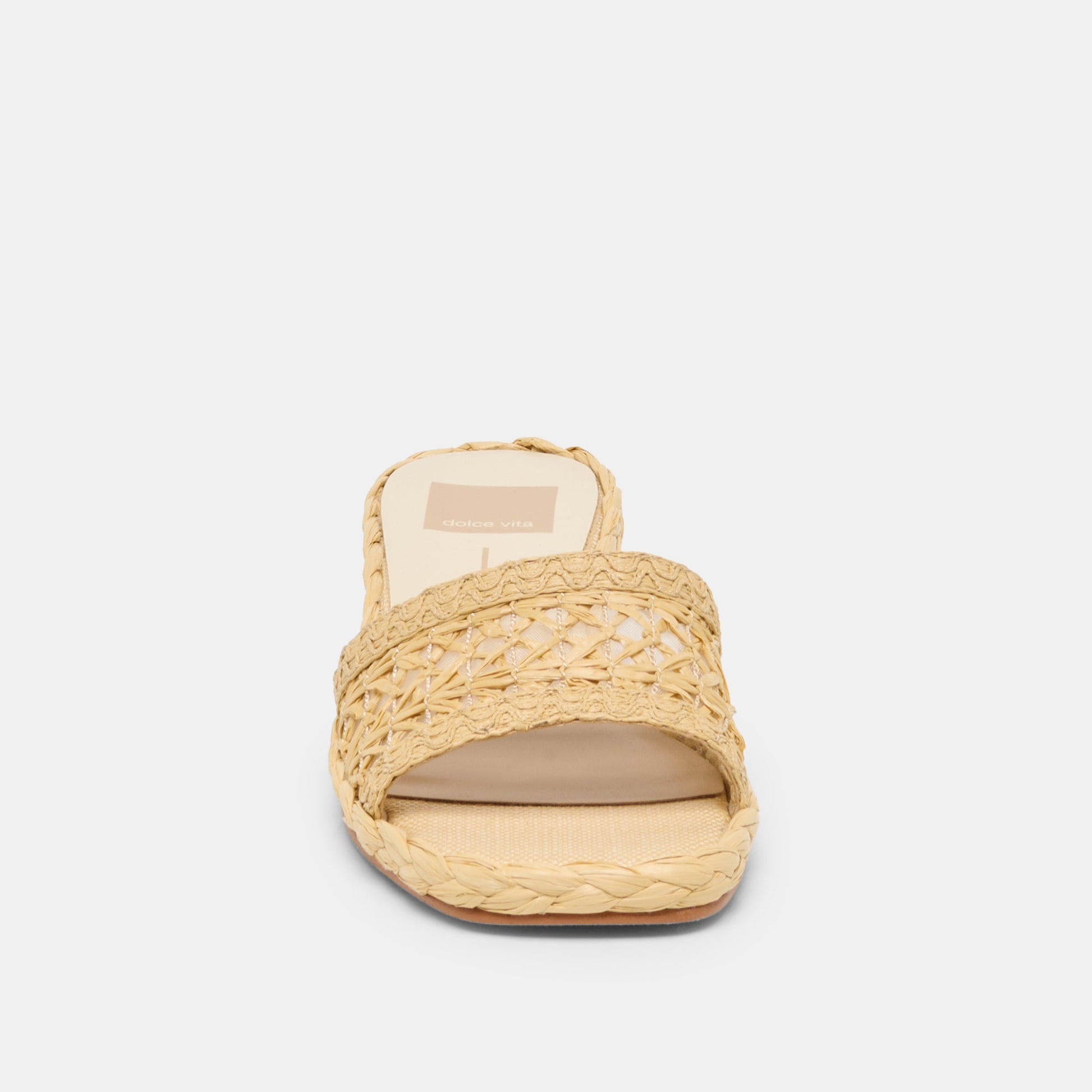 Dolce Vita Dixi Wide Lt Natural Cross Hatch Raffia Sandals