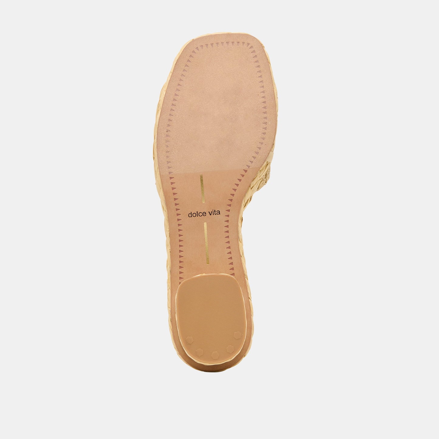 Dolce Vita Dixi Wide Lt Natural Cross Hatch Raffia Sandals
