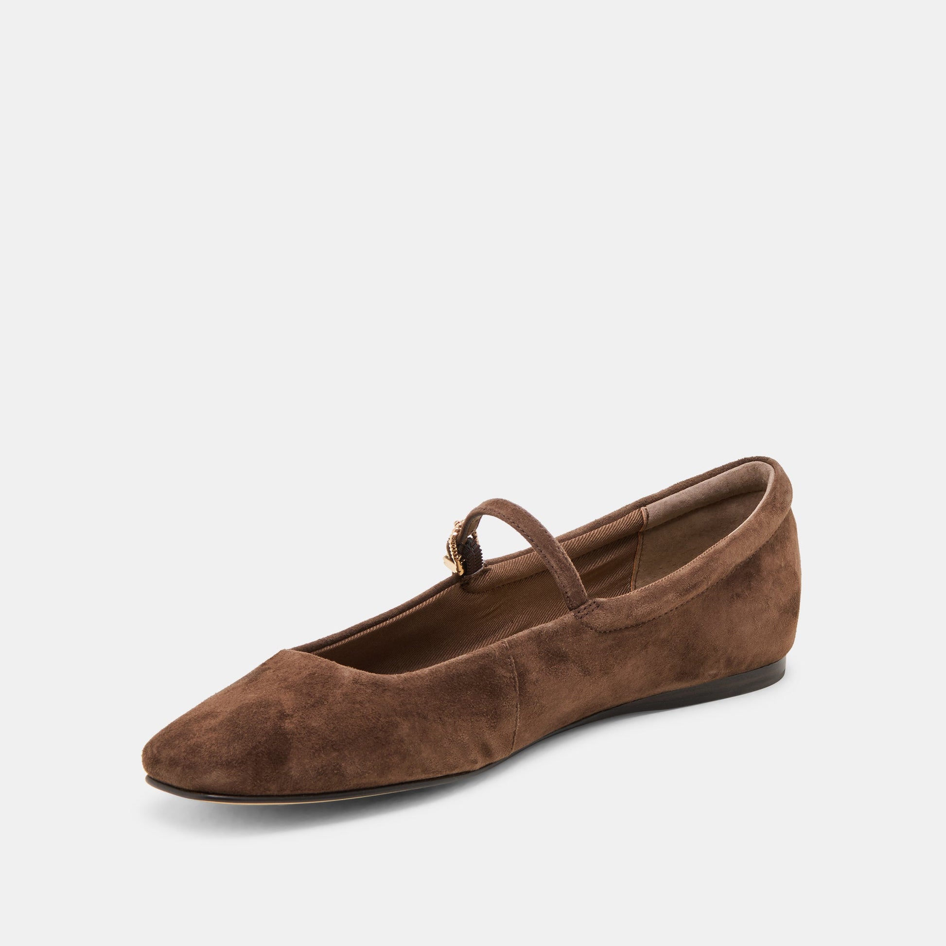 Dolce Vita Reyes Wide Dk Brown Suede Ballet Flats