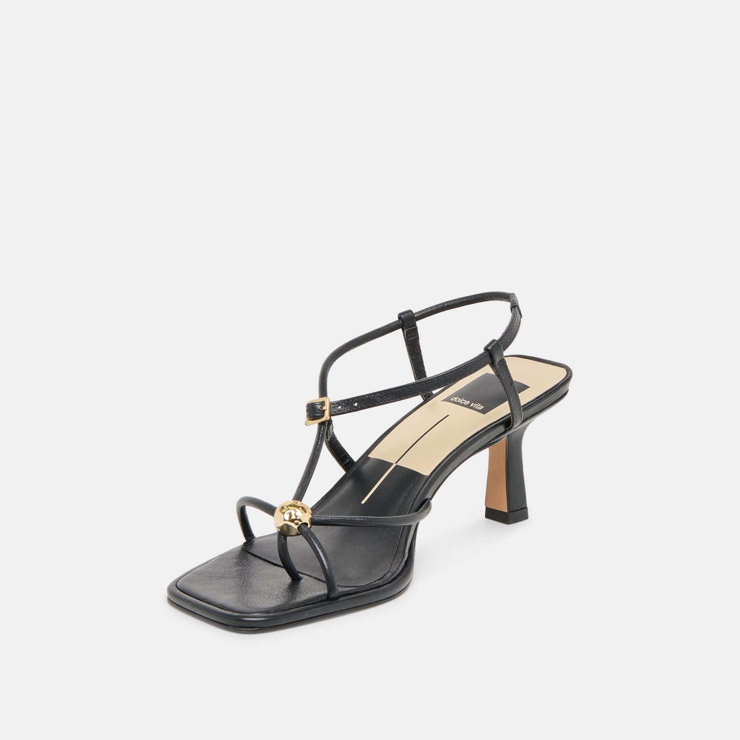 Dolce Vita Manji Wide Black Leather Heels