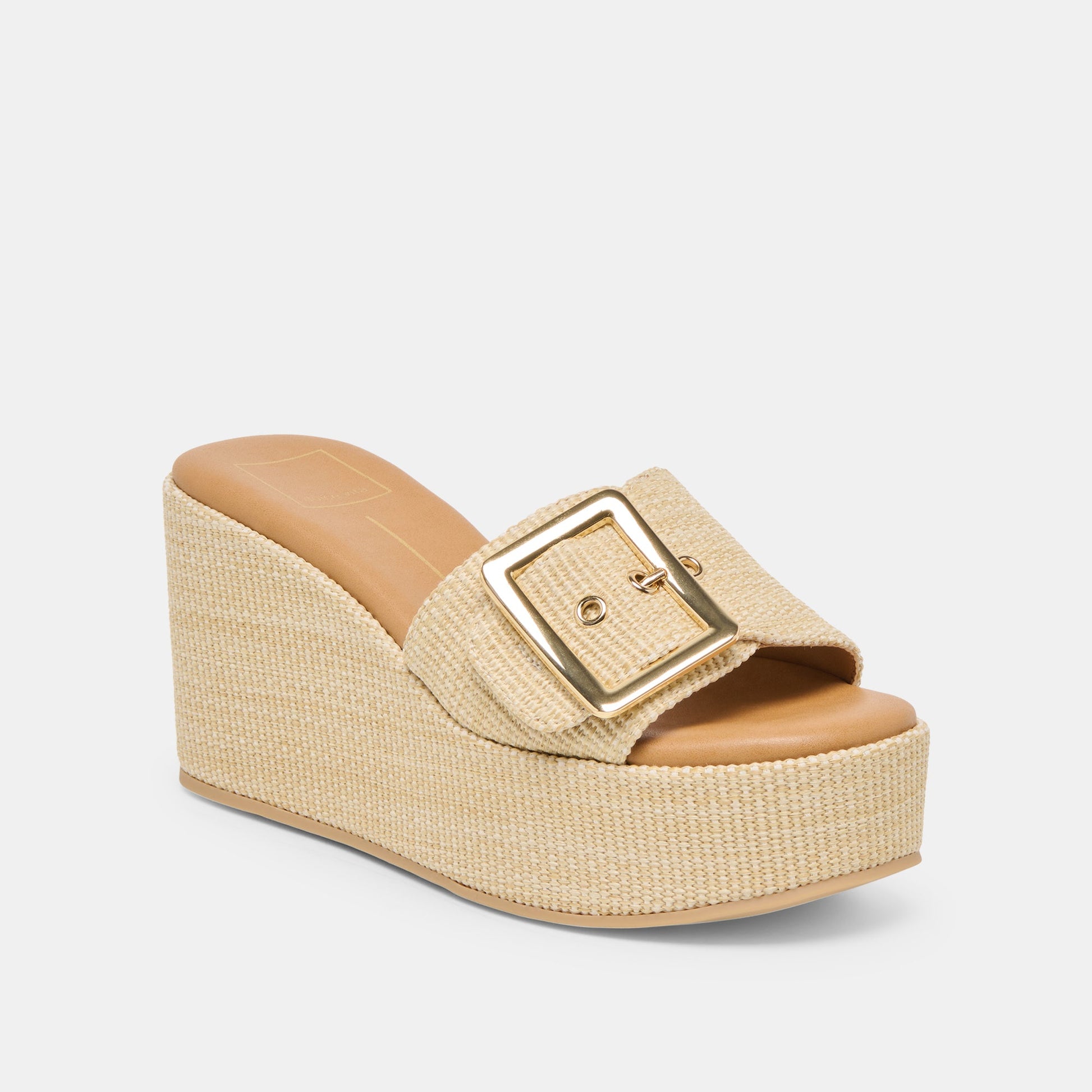 Dolce Vita Jilian Wide Lt Natural Raffia Wedges