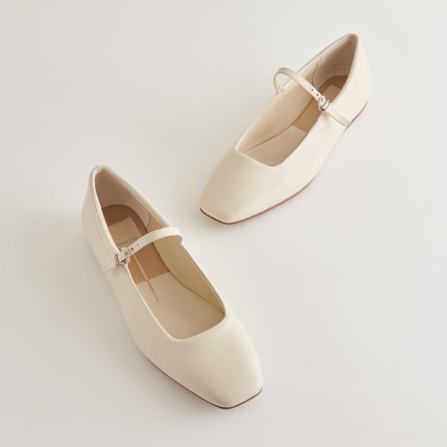 Dolce Vita Reyes Wide Ballet Flats Ivory Leather | Ivory Ballet Flats
 – Dolce Vita