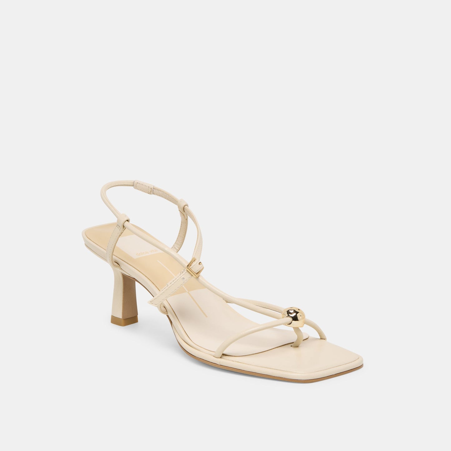 Dolce Vita Manji Wide Creme Leather Heels