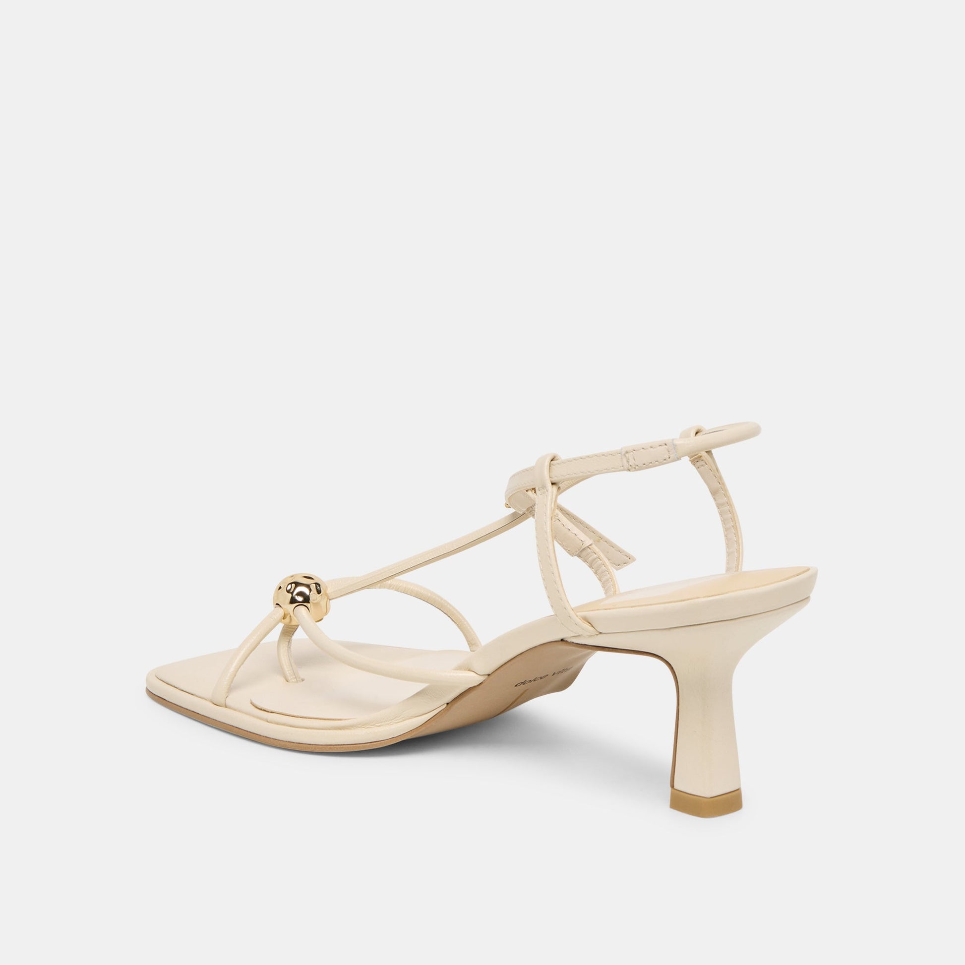 Dolce Vita Manji Wide Creme Leather Heels