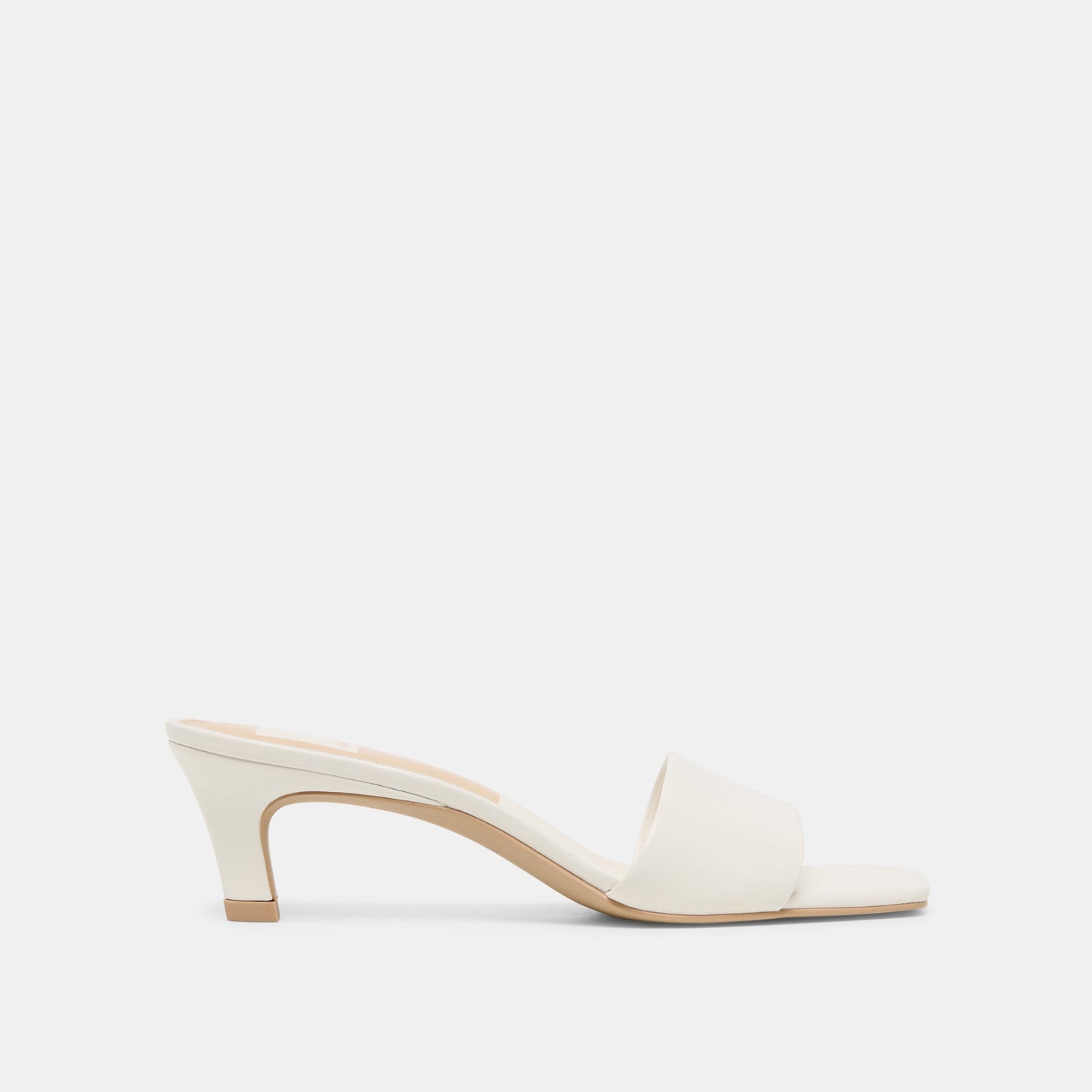 Dolce Vita Rexa Wide True White Leather Heels
