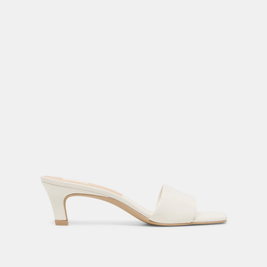 Dolce Vita Rexa Wide True White Leather Heels
