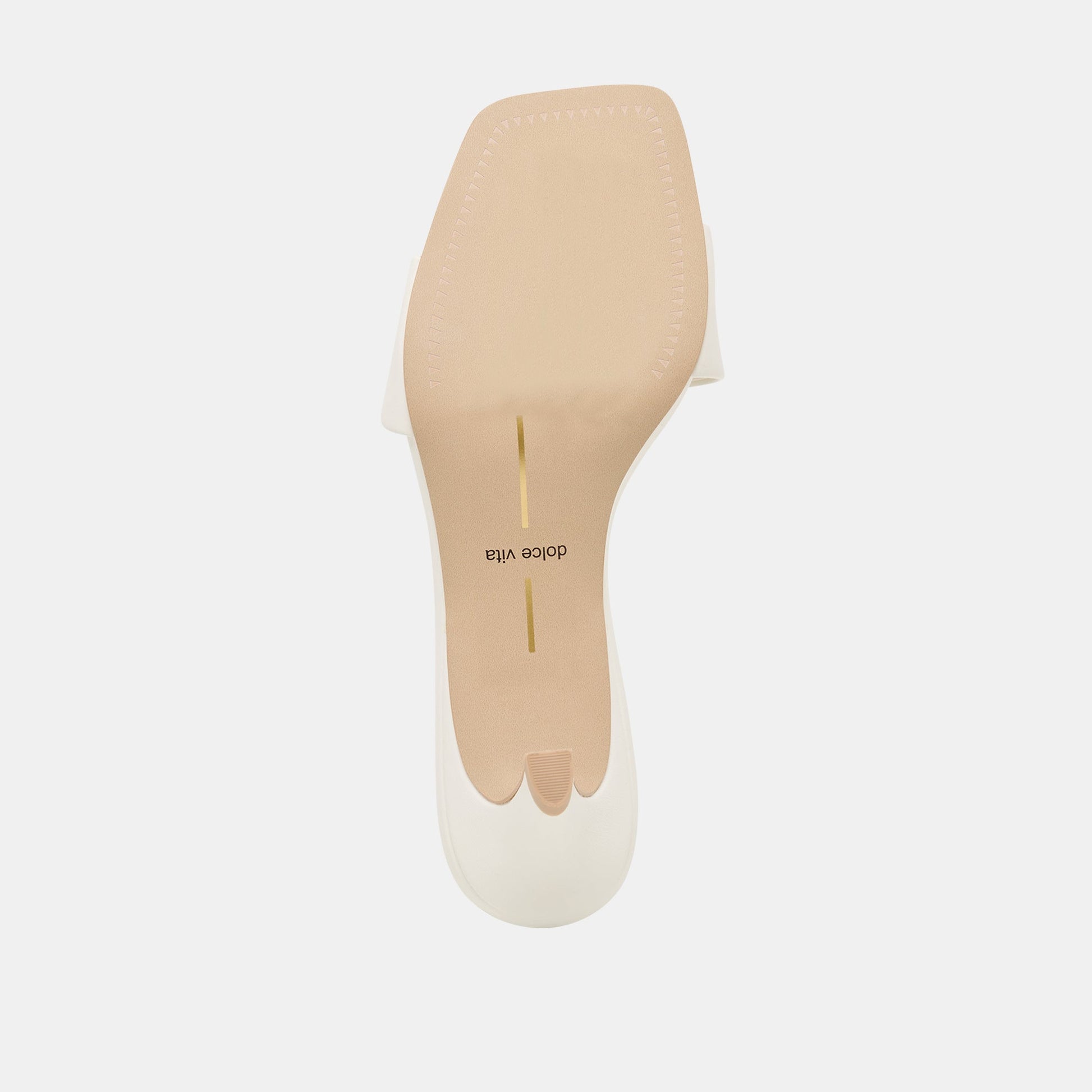 Dolce Vita Rexa Wide True White Leather Heels