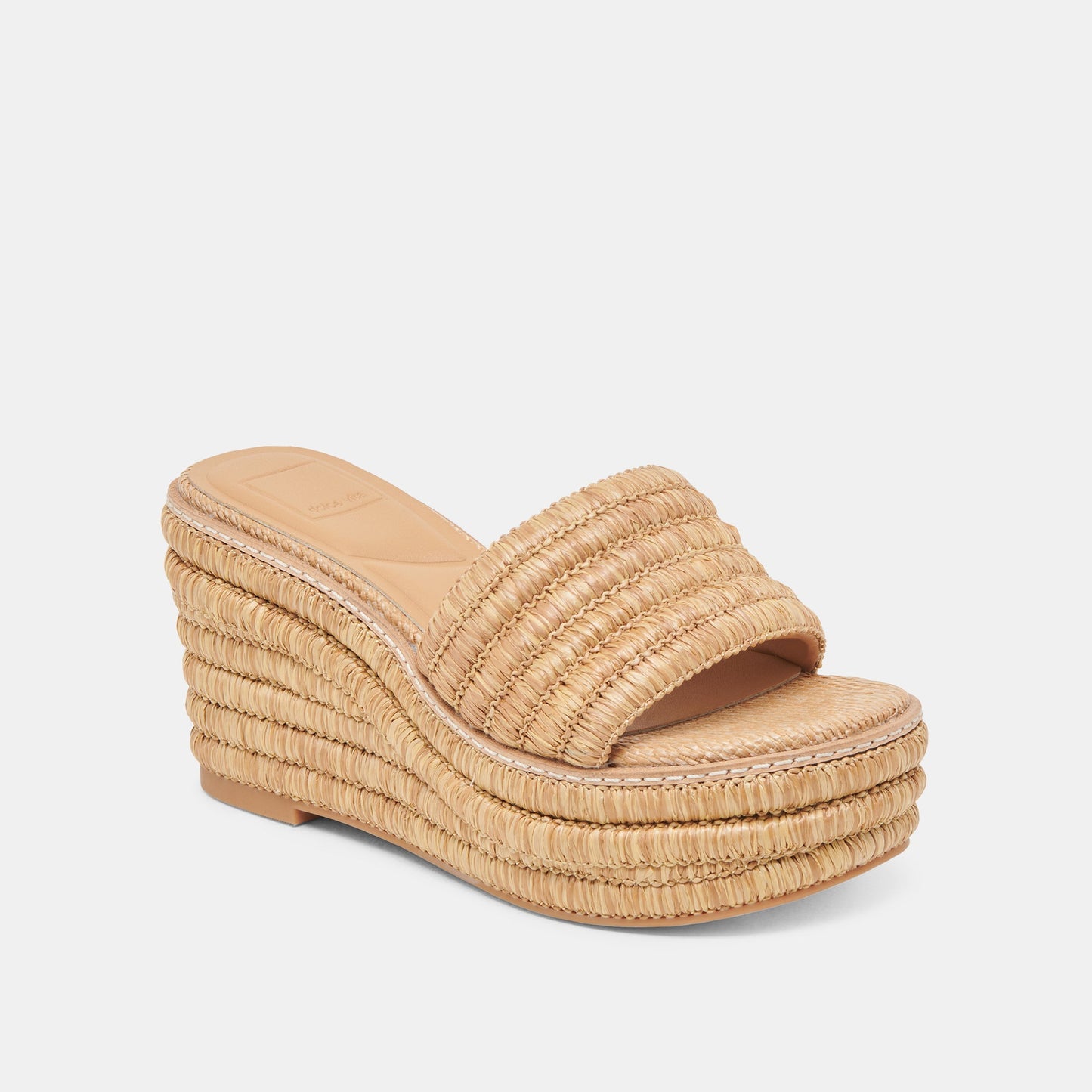 Dolce Vita Throne Wide Lt Natural Raffia Wedges
