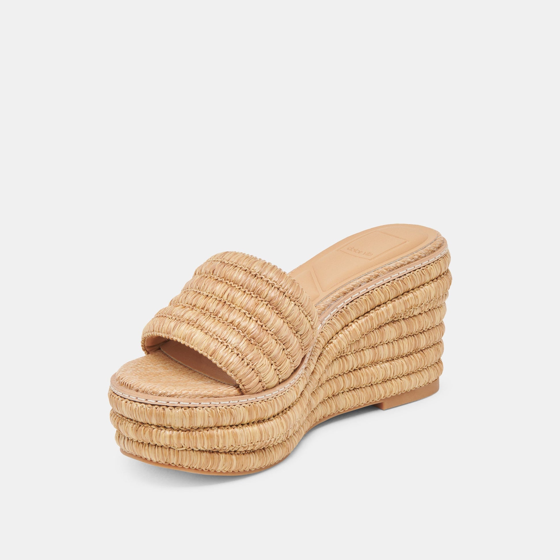 Dolce Vita Throne Wide Lt Natural Raffia Wedges