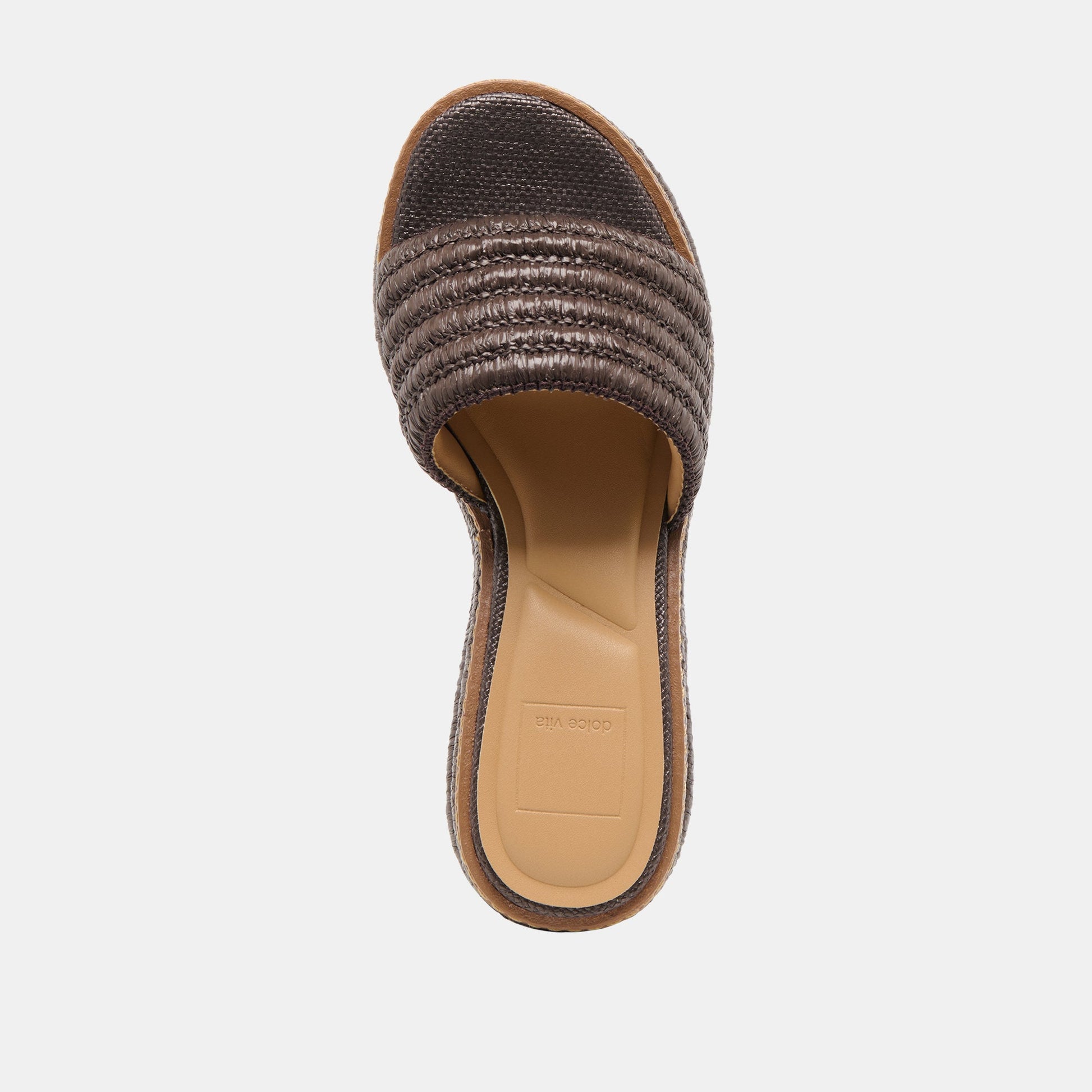 Dolce Vita Throne Wide Chocolate Raffia Wedges