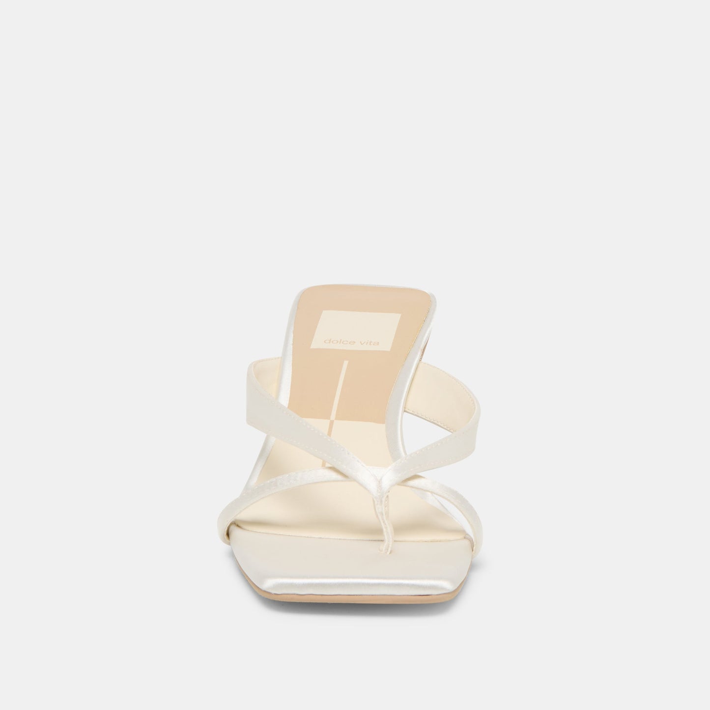 Dolce Vita Brevel Wide True White Satin Heels