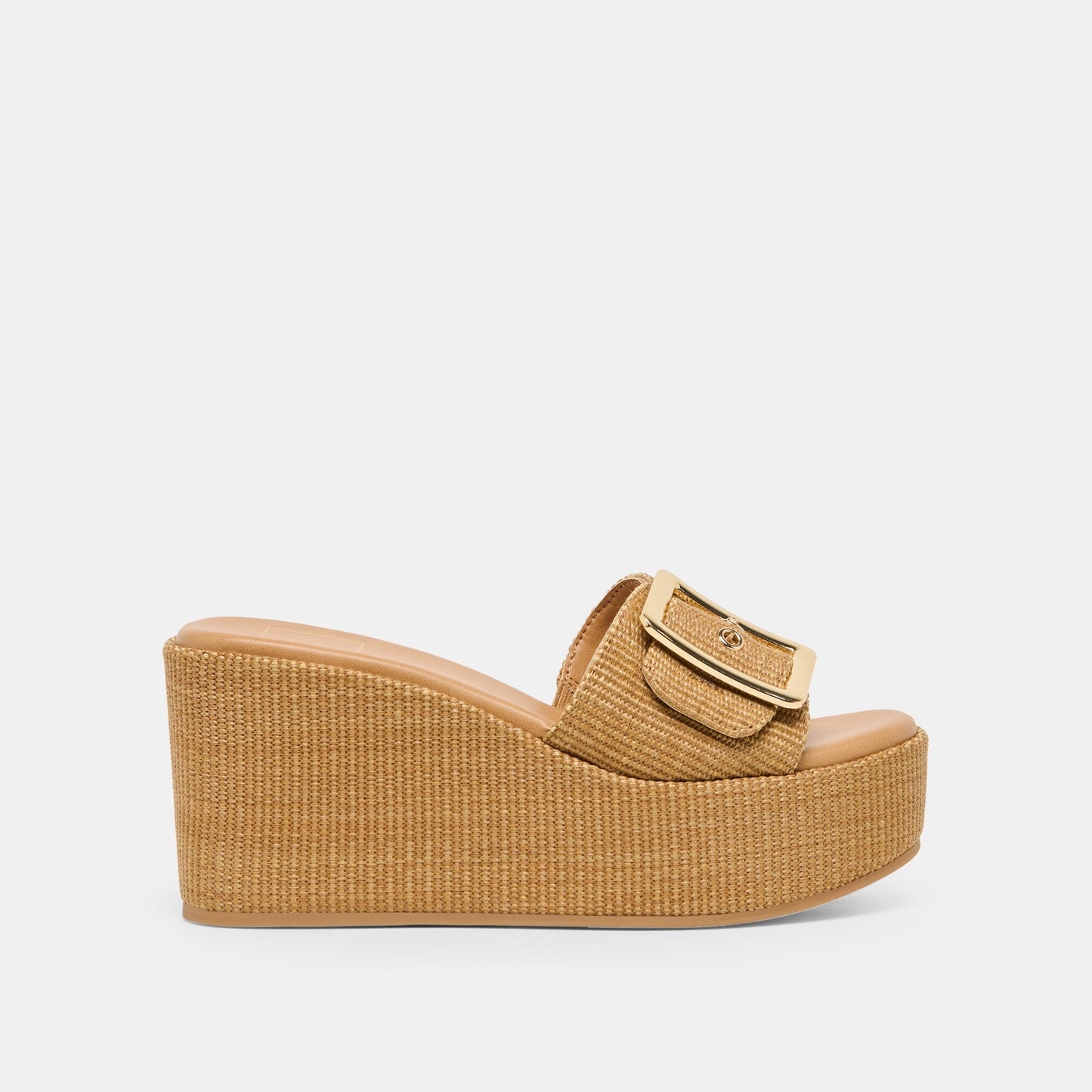 Dolce Vita Jilian Wide Mocha Raffia Wedges