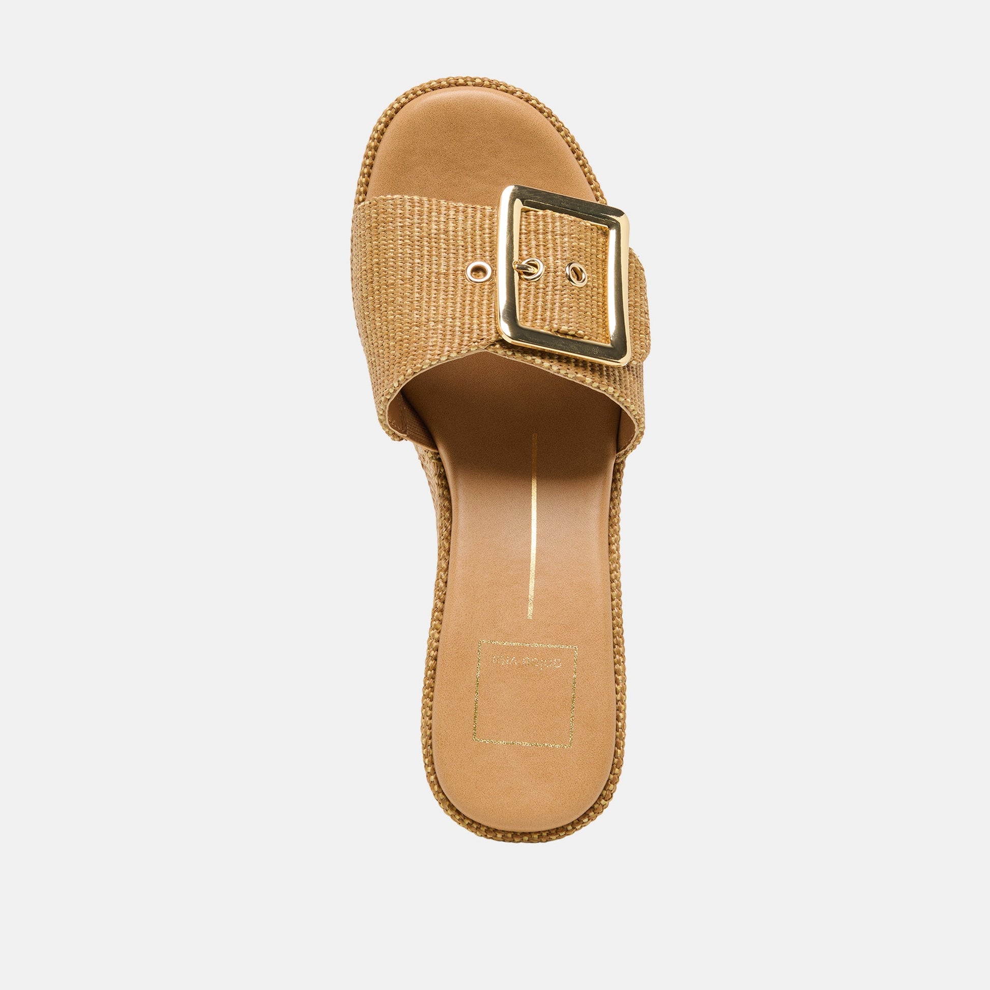 Dolce Vita Jilian Wide Mocha Raffia Wedges