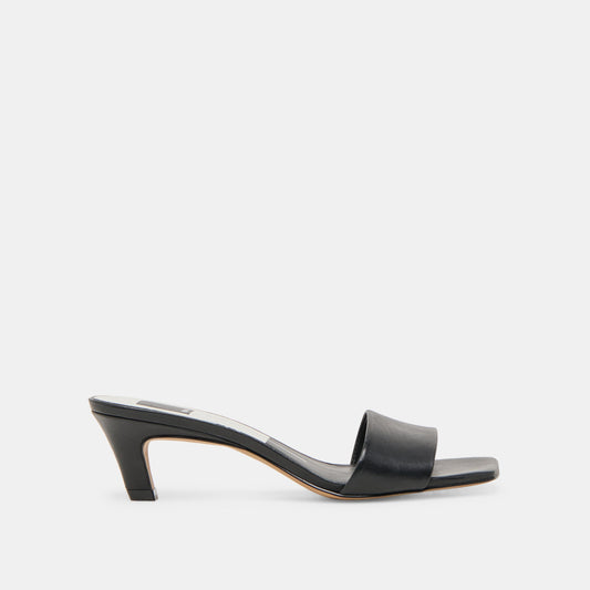 Dolce Vita Rexa Wide Black Leather Heels