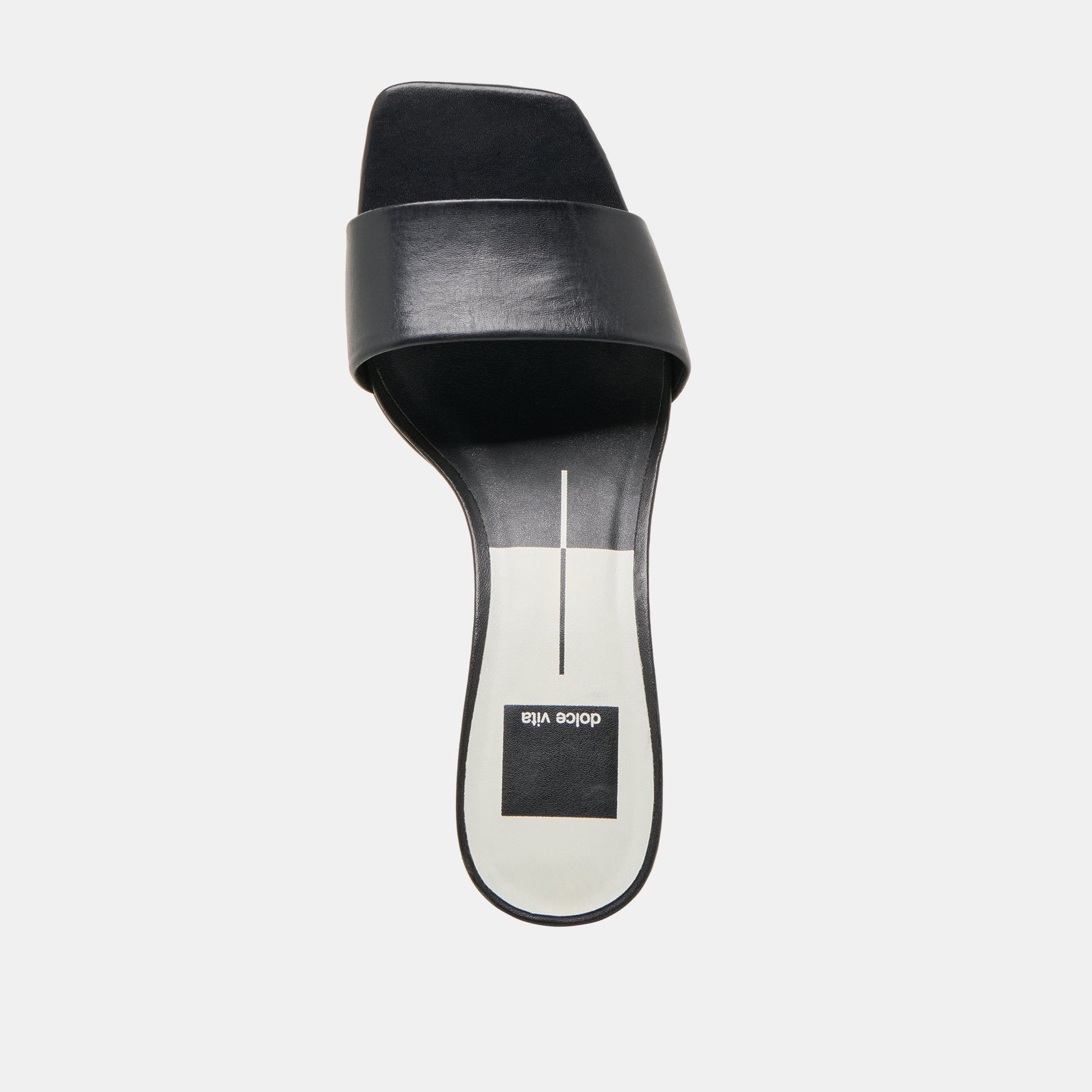 Dolce Vita Rexa Wide Black Leather Heels