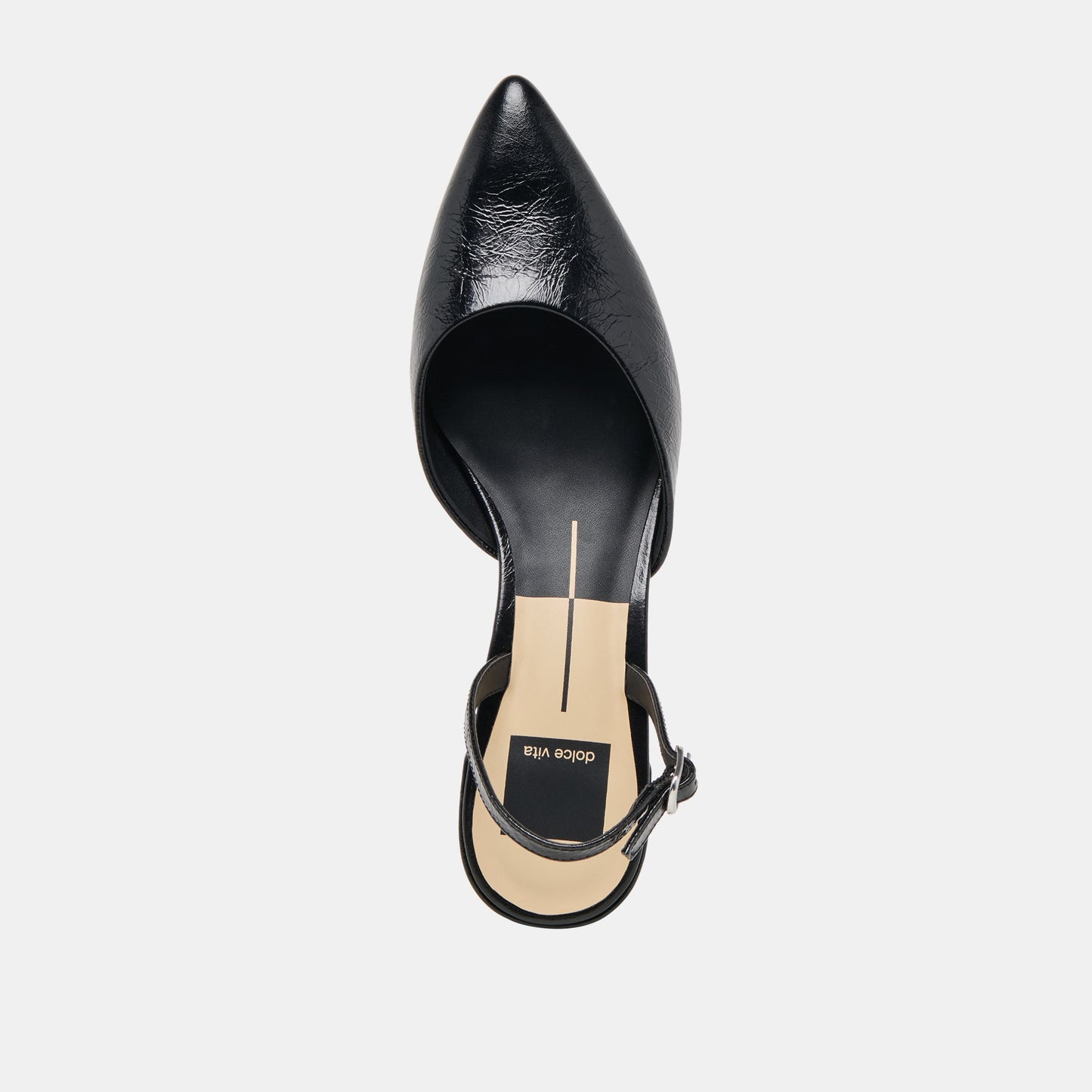 Dolce Vita Carel Wide Midnight Crinkle Patent Leather Heels