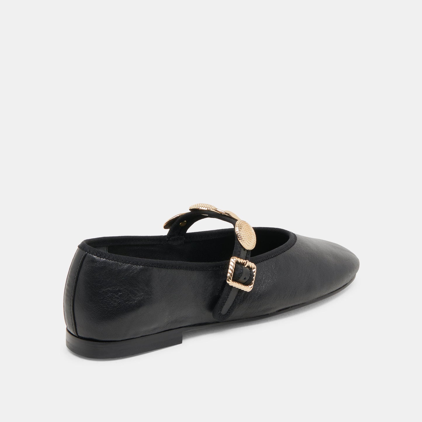Dolce Vita Relan Wide Black Leather Ballet Flats