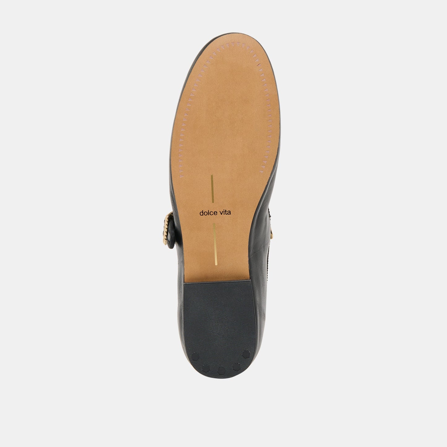 Dolce Vita Relan Wide Black Leather Ballet Flats
