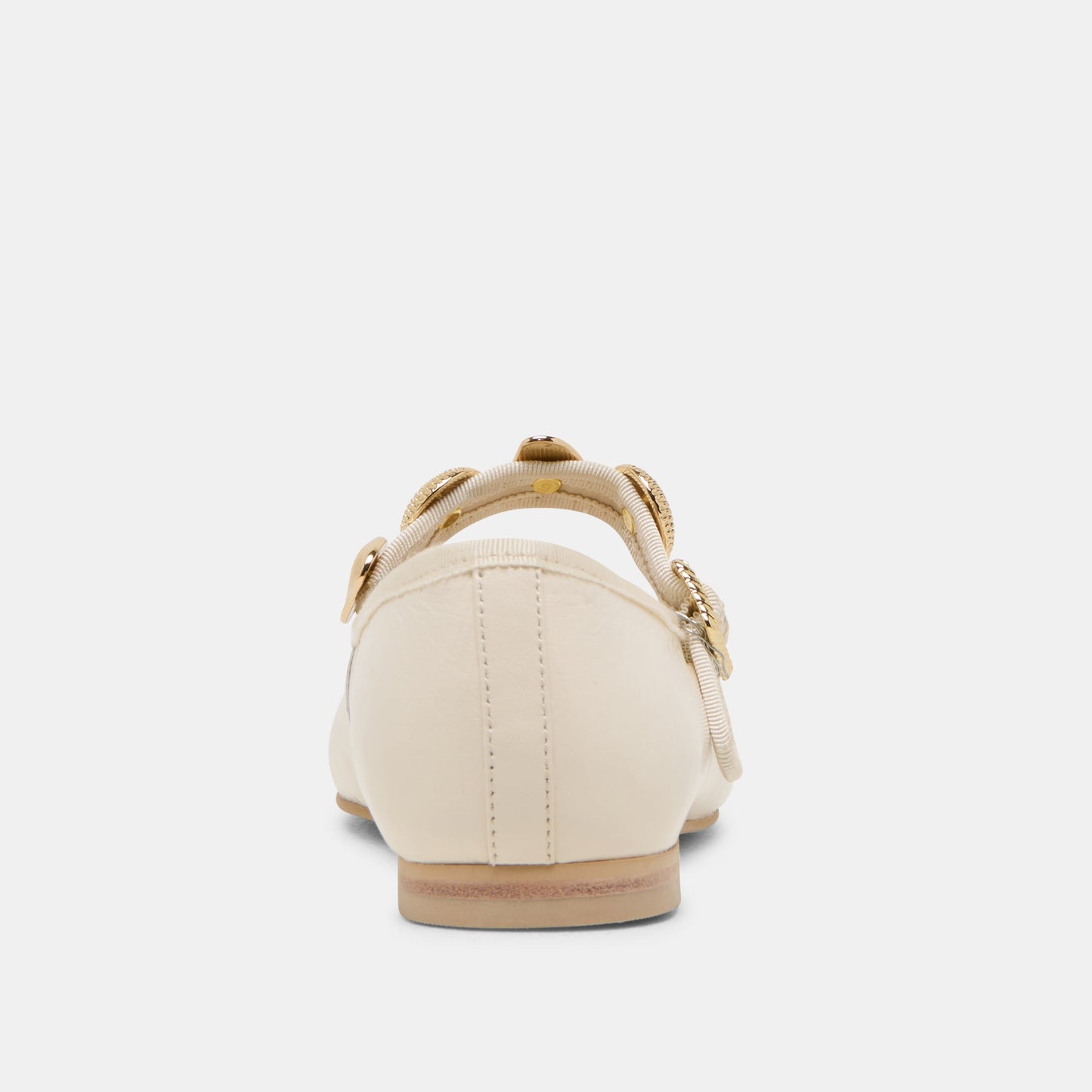 Dolce Vita Relan Wide Off White Leather Ballet Flats
