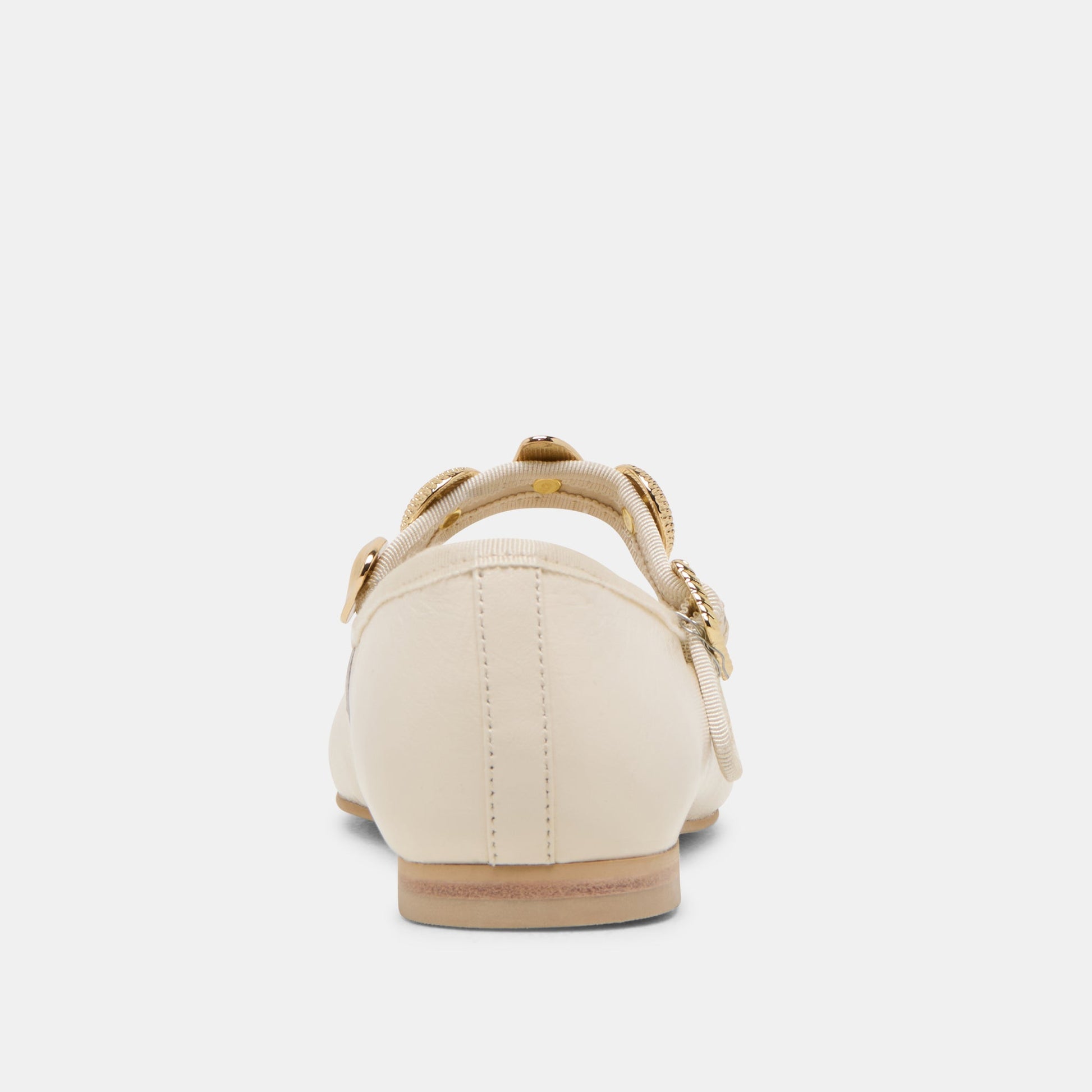 Dolce Vita Relan Wide Off White Leather Ballet Flats