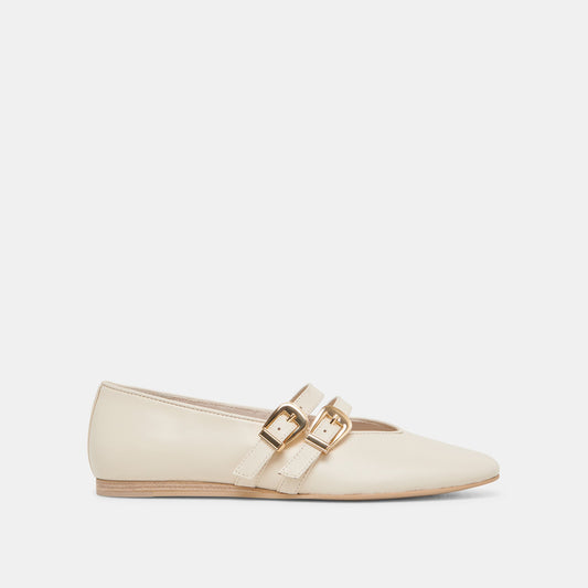 Dolce Vita BAYLEE WIDE BALLET FLATS IVORY LEATHER
 – Dolce Vita