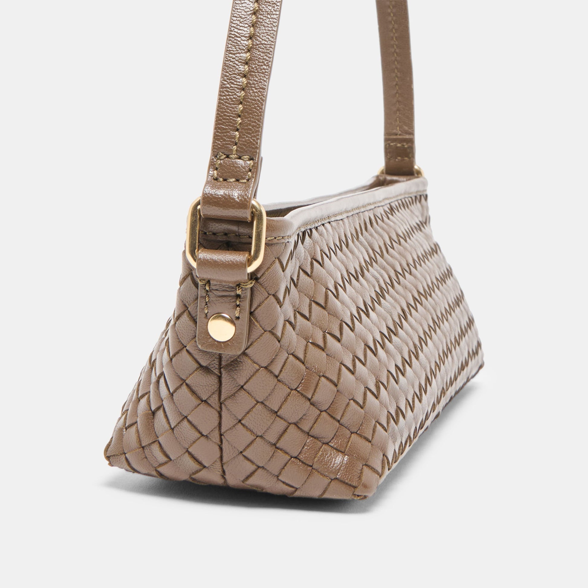 Dolce Vita Savaii Brown Woven Leather Shoulder Bag