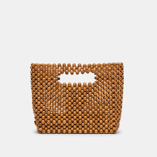 Dolce Vita LINZY Natural Wood Top-Handle Handbag with Crossbody Strap