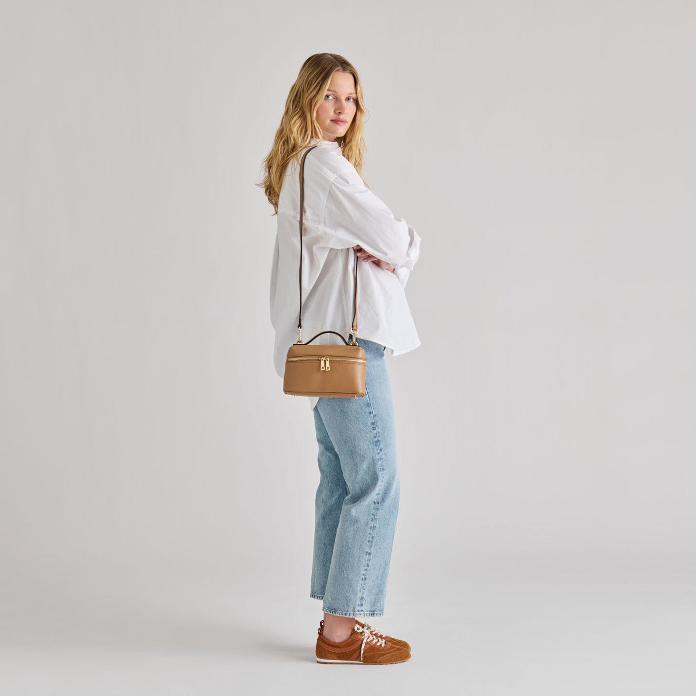 Dolce Vita Leony Tan Leather Crossbody