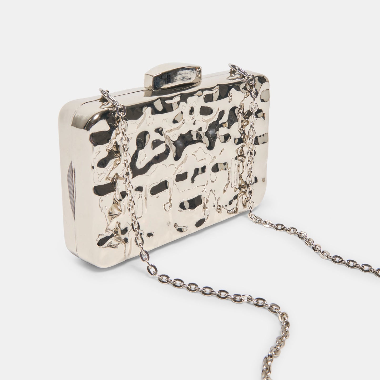 Dolce Vita Delia Silver Metal Clutch