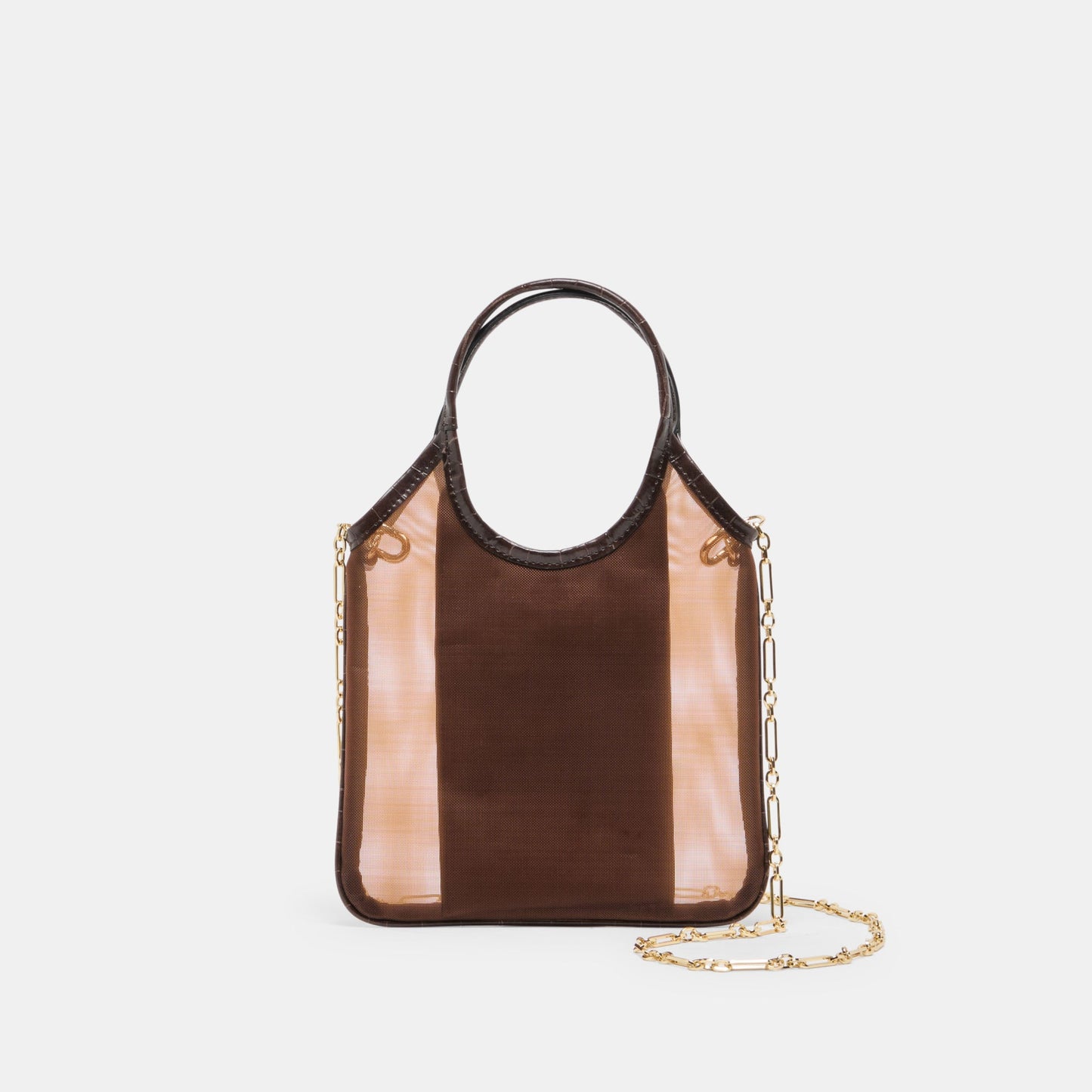 Dolce Vita SYLVENE Chocolate Mesh Removable Crossbody Handbag
