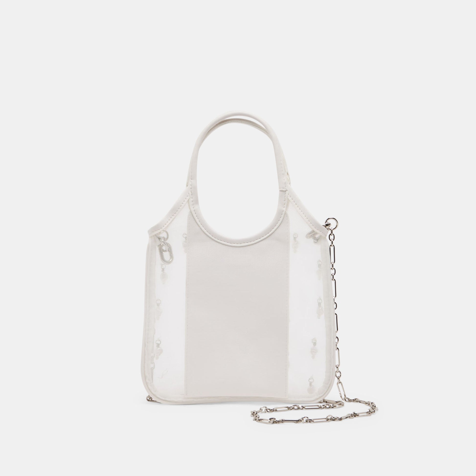 Dolce Vita SYLVENE PEARL White Mesh Removable Crossbody Handbag