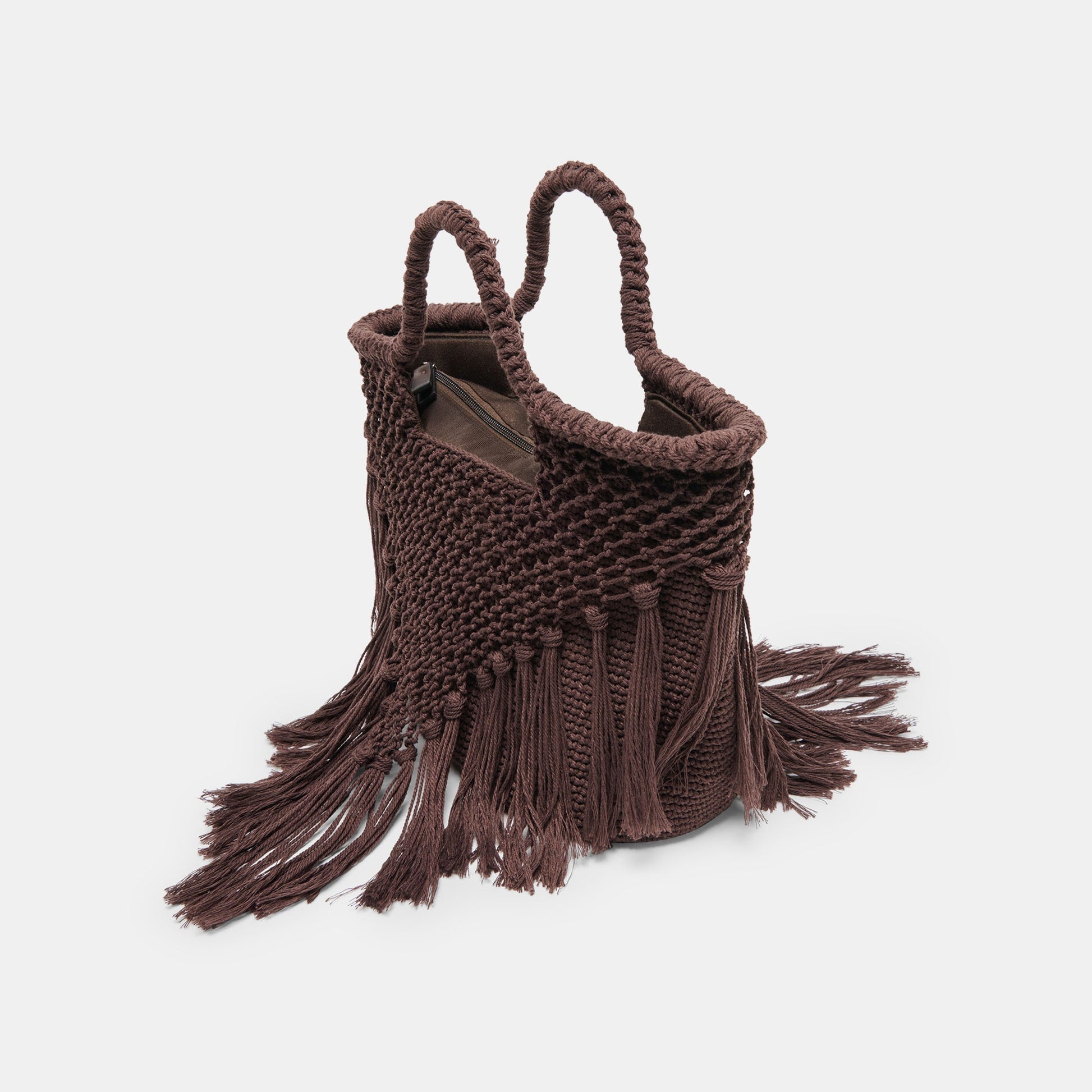 Dolce Vita Birch Chocolate Crochet Handbag
