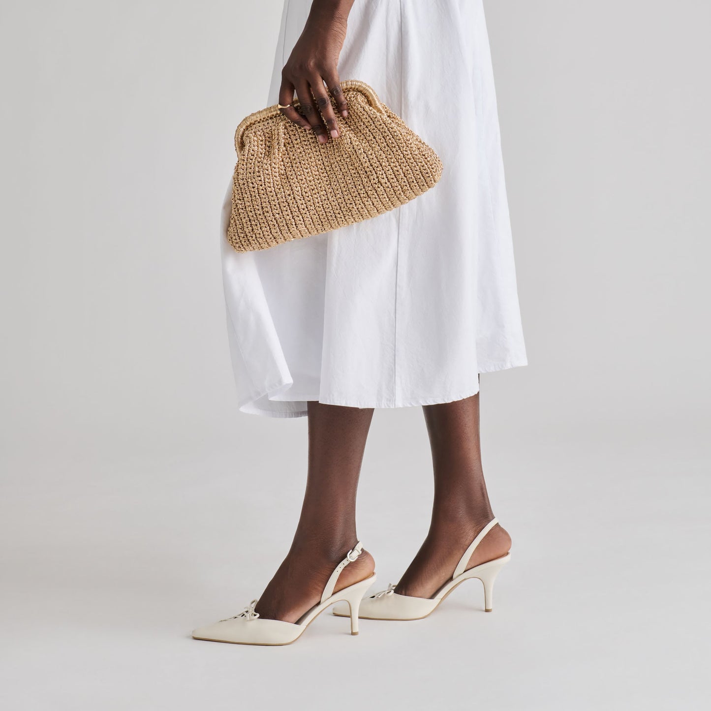 Dolce Vita Ione Gold Crochet Clutch
