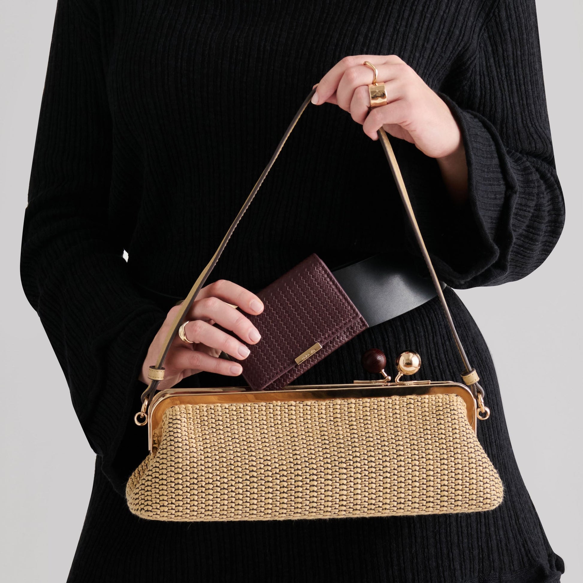 Dolce Vita Ambriaa Natural Raffia Shoulder Bag