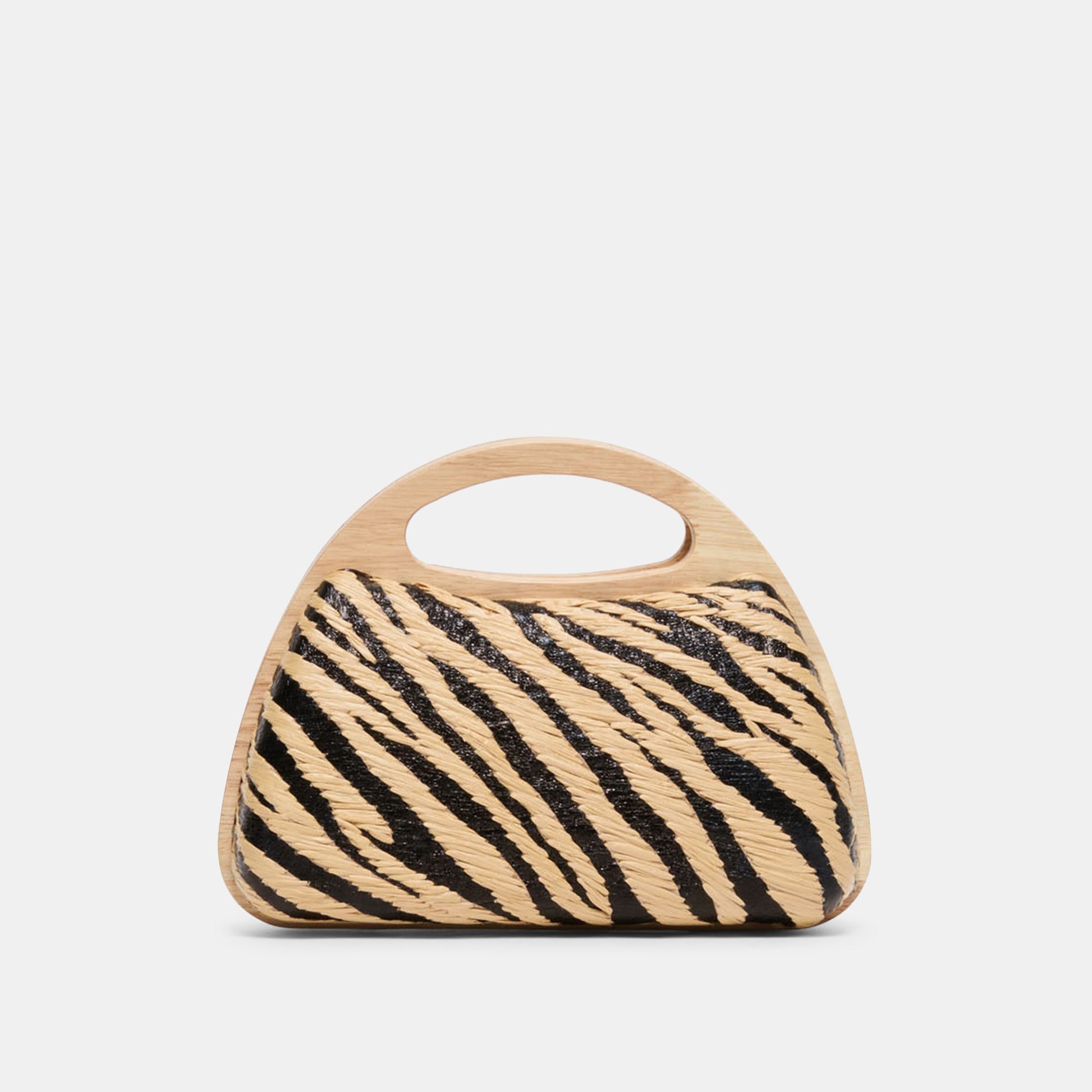 Dolce Vita Maelie Black Natural Zebra Raffia Handbag