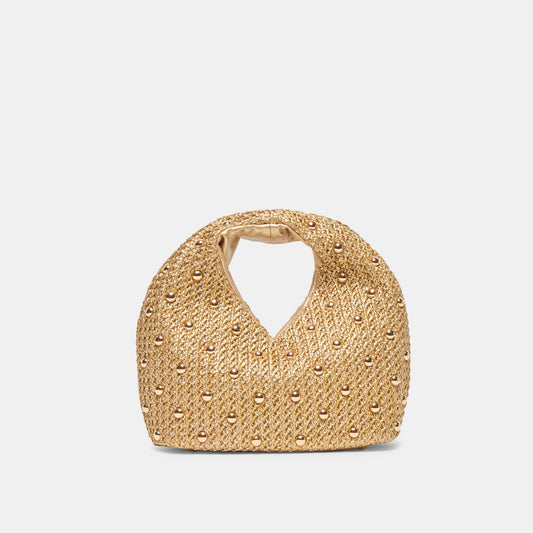 Dolce Vita Dahlia Gold Raffia Handbag