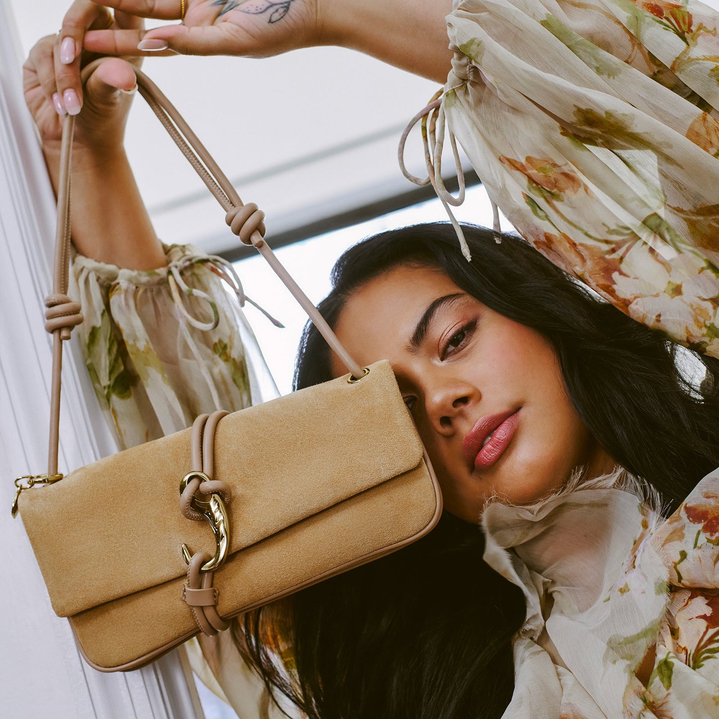 Dolce Vita ALICE SHOULDER BAG BEIGE SUEDE
 – Dolce Vita