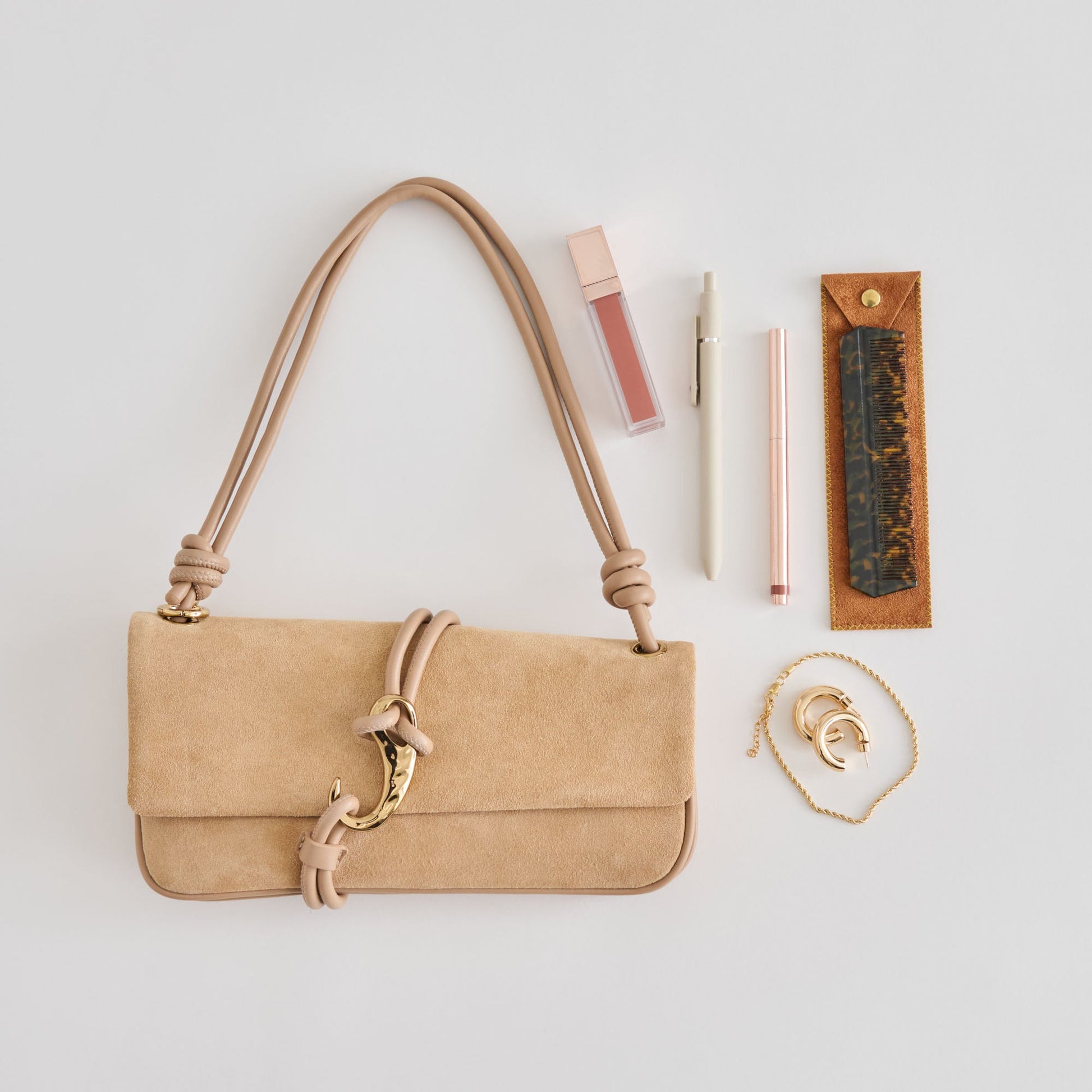 Dolce Vita ALICE SHOULDER BAG BEIGE SUEDE
 – Dolce Vita