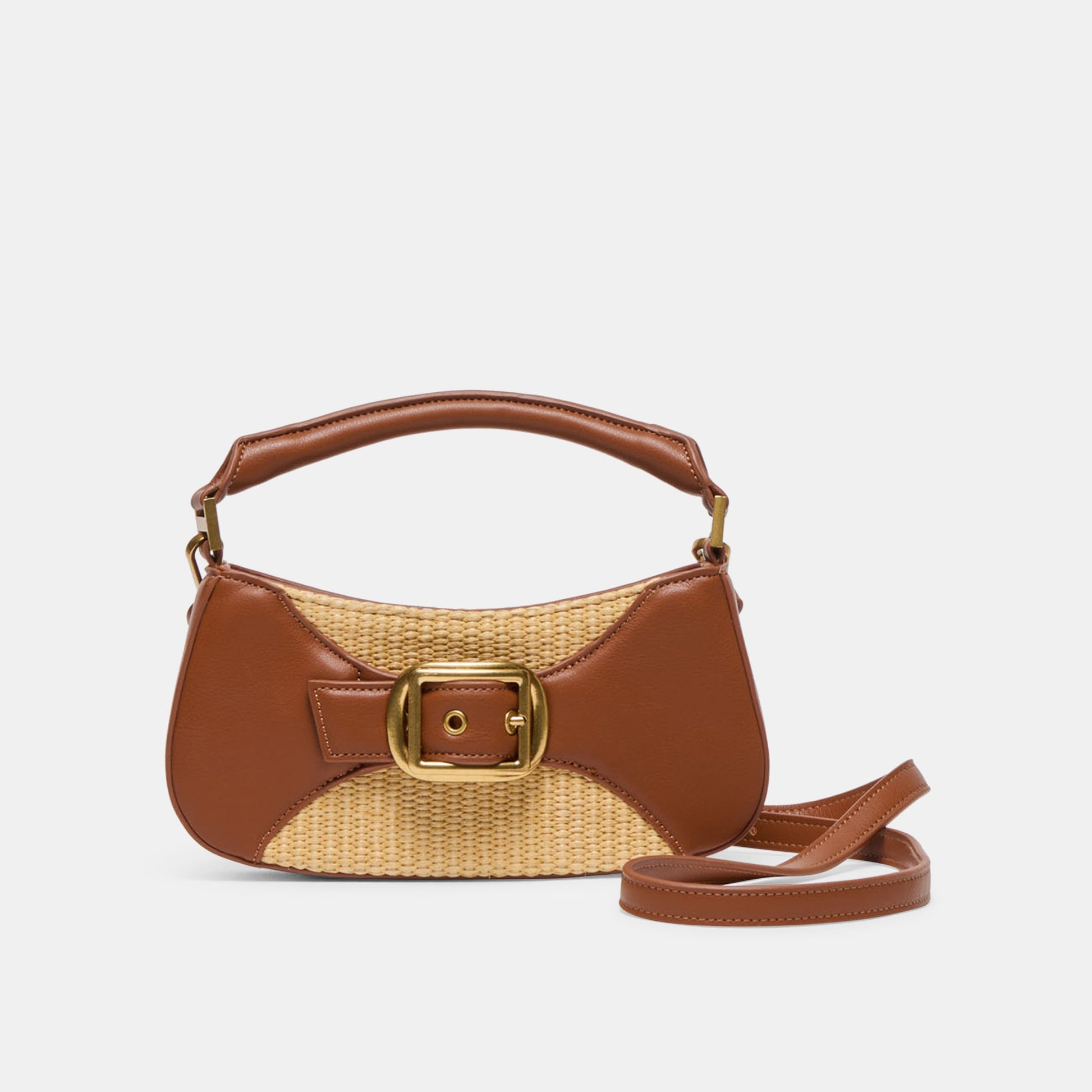 Dolce Vita Nuala Raffia Saddle Stella Handbag