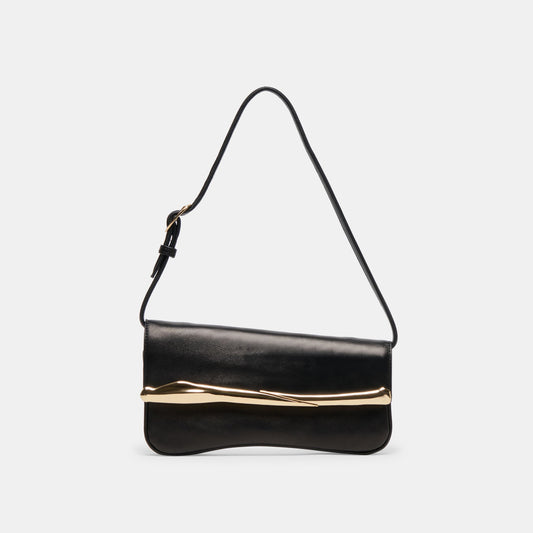 Dolce Vita Azura Black Leather Shoulder Bag