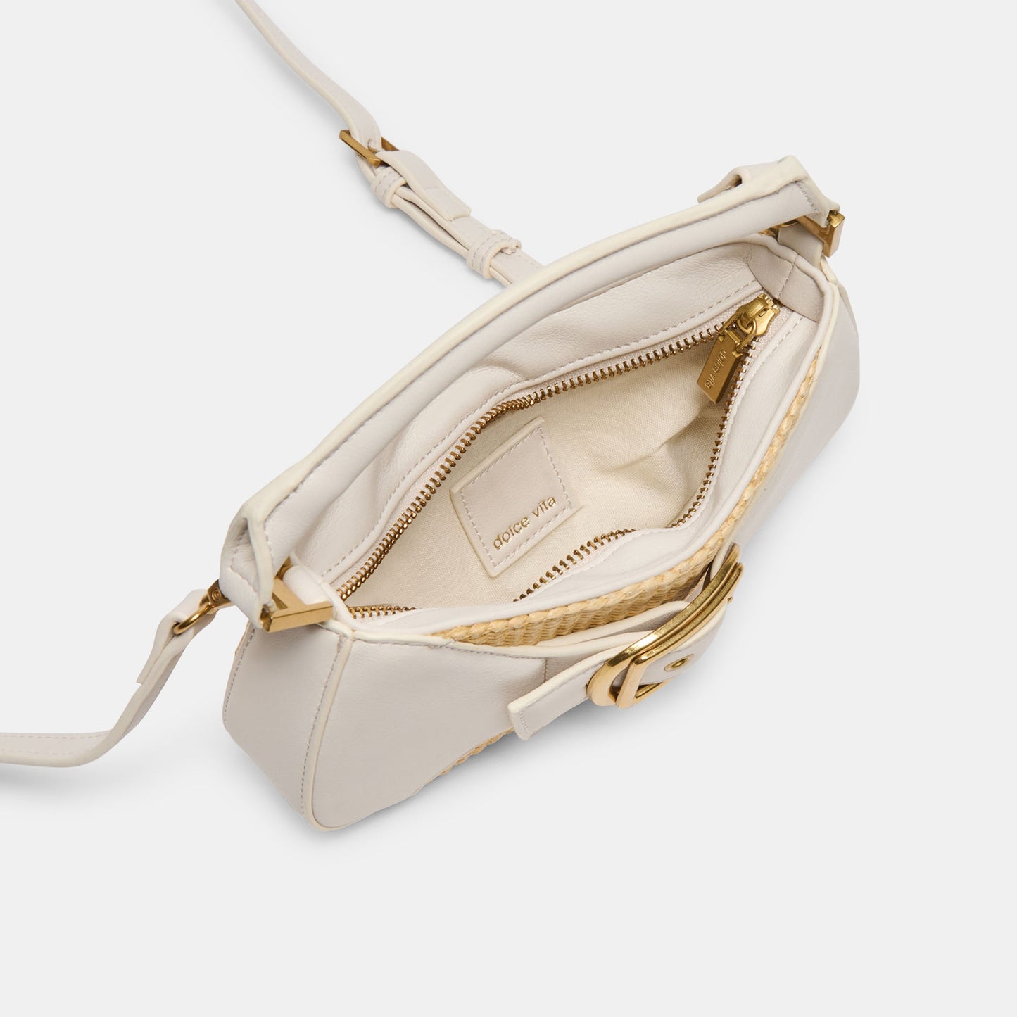 Dolce Vita Nuala Raffia White Stella Handbag