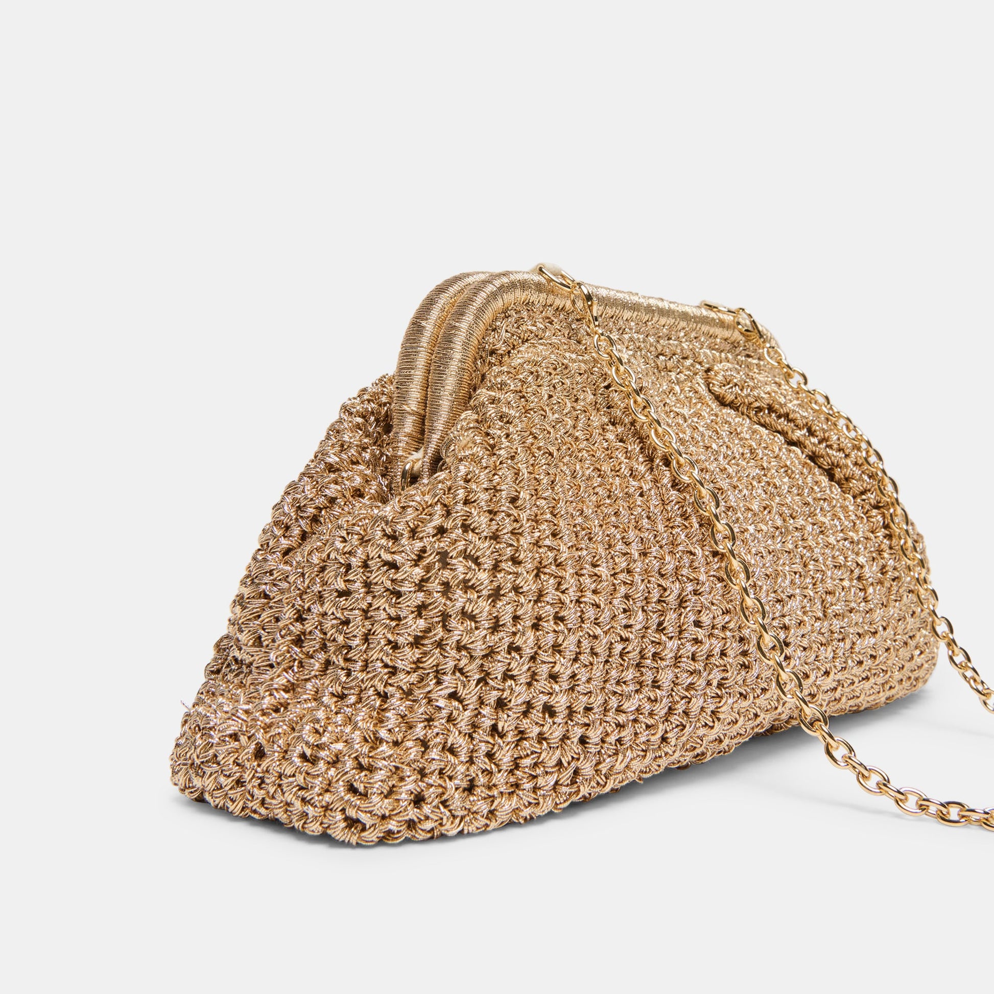 Dolce Vita Ione Gold Crochet Clutch