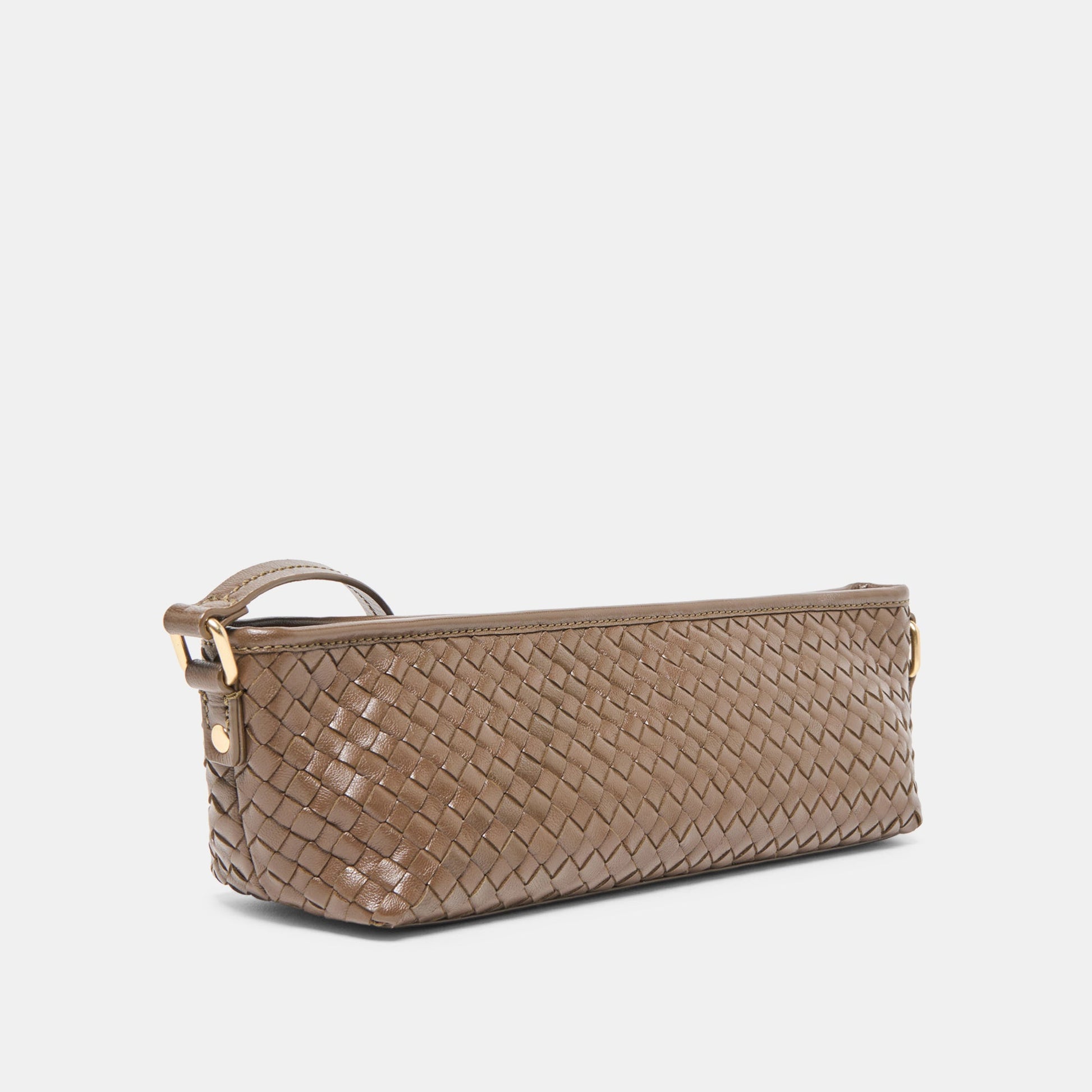 Dolce Vita Savaii Brown Woven Leather Shoulder Bag