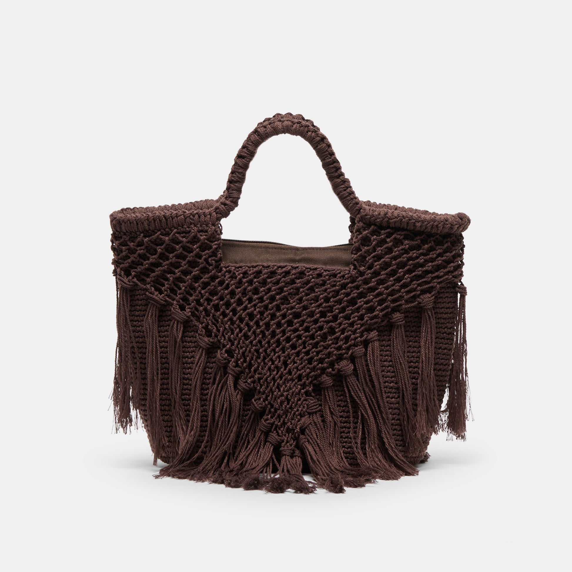 Dolce Vita Birch Chocolate Crochet Handbag