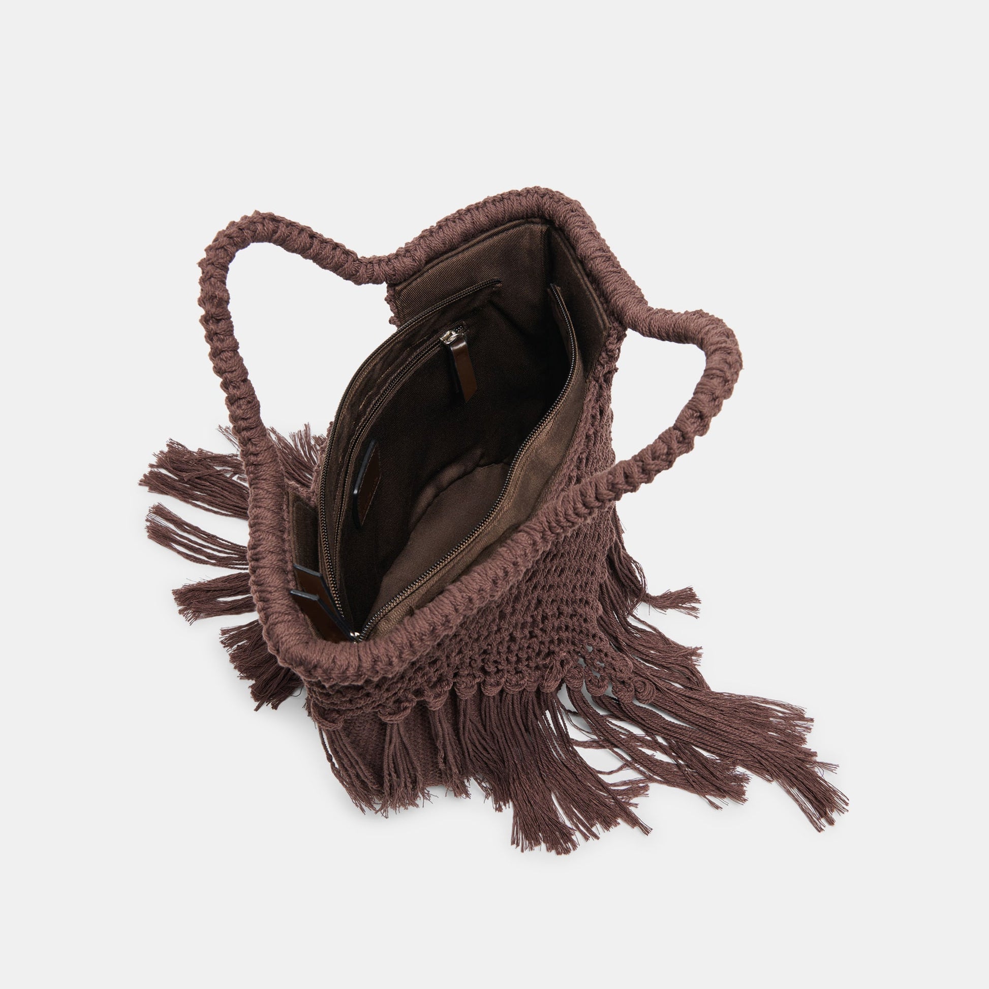 Dolce Vita Birch Chocolate Crochet Handbag